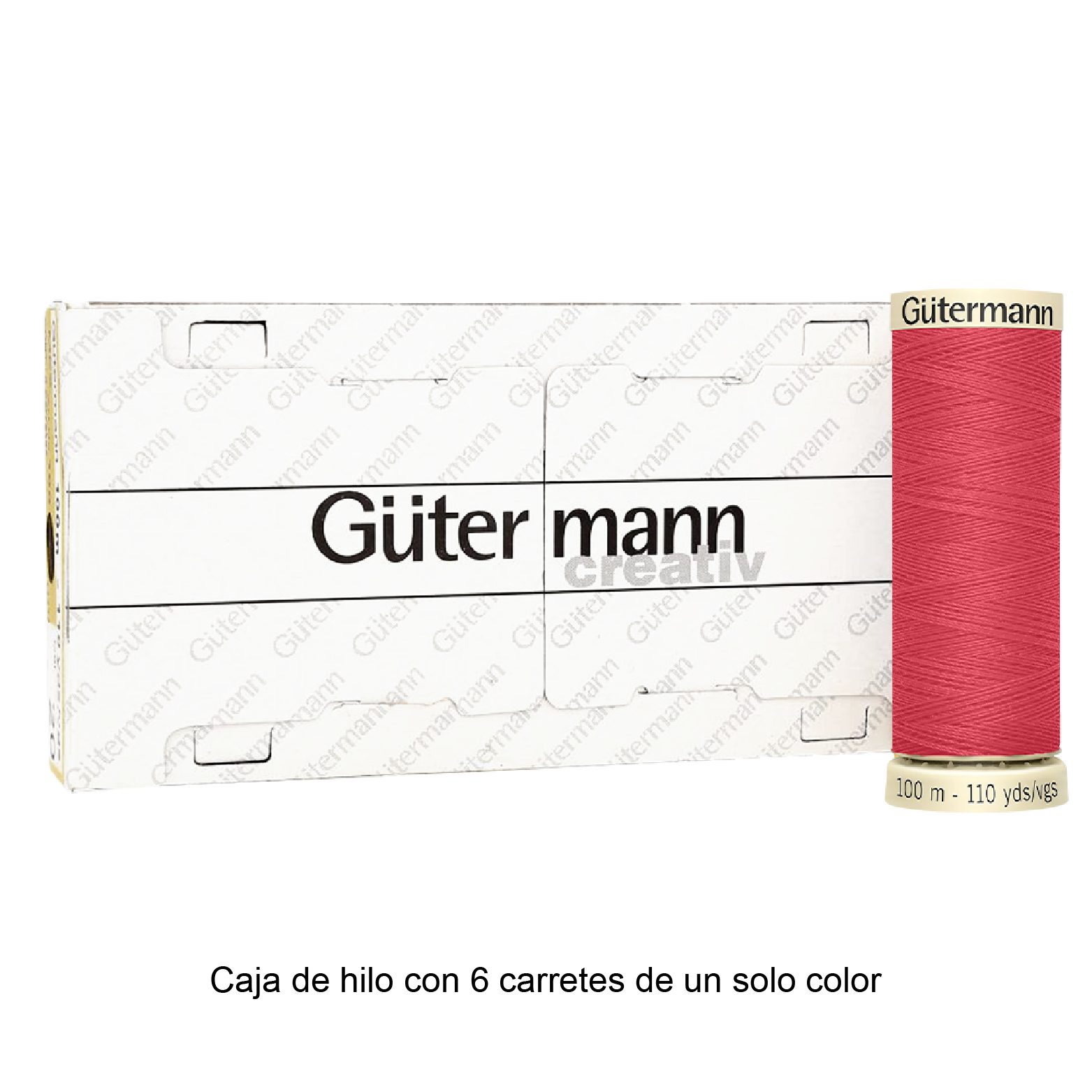 Colores Rosas del Col. 300-345 - Hilo Gütermann Coselotodo de 100m caja con 6 carretes de un color