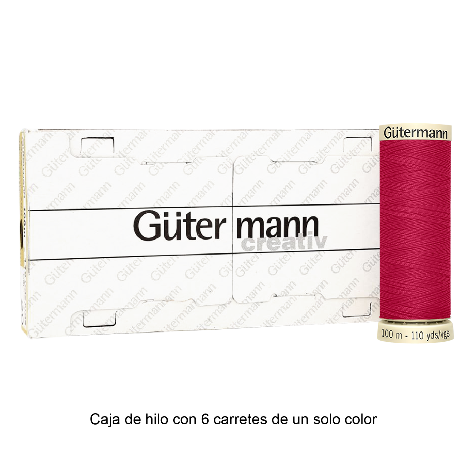 Colores Rosas del Col. 300-345 - Hilo Gütermann Coselotodo de 100m caja con 6 carretes de un color