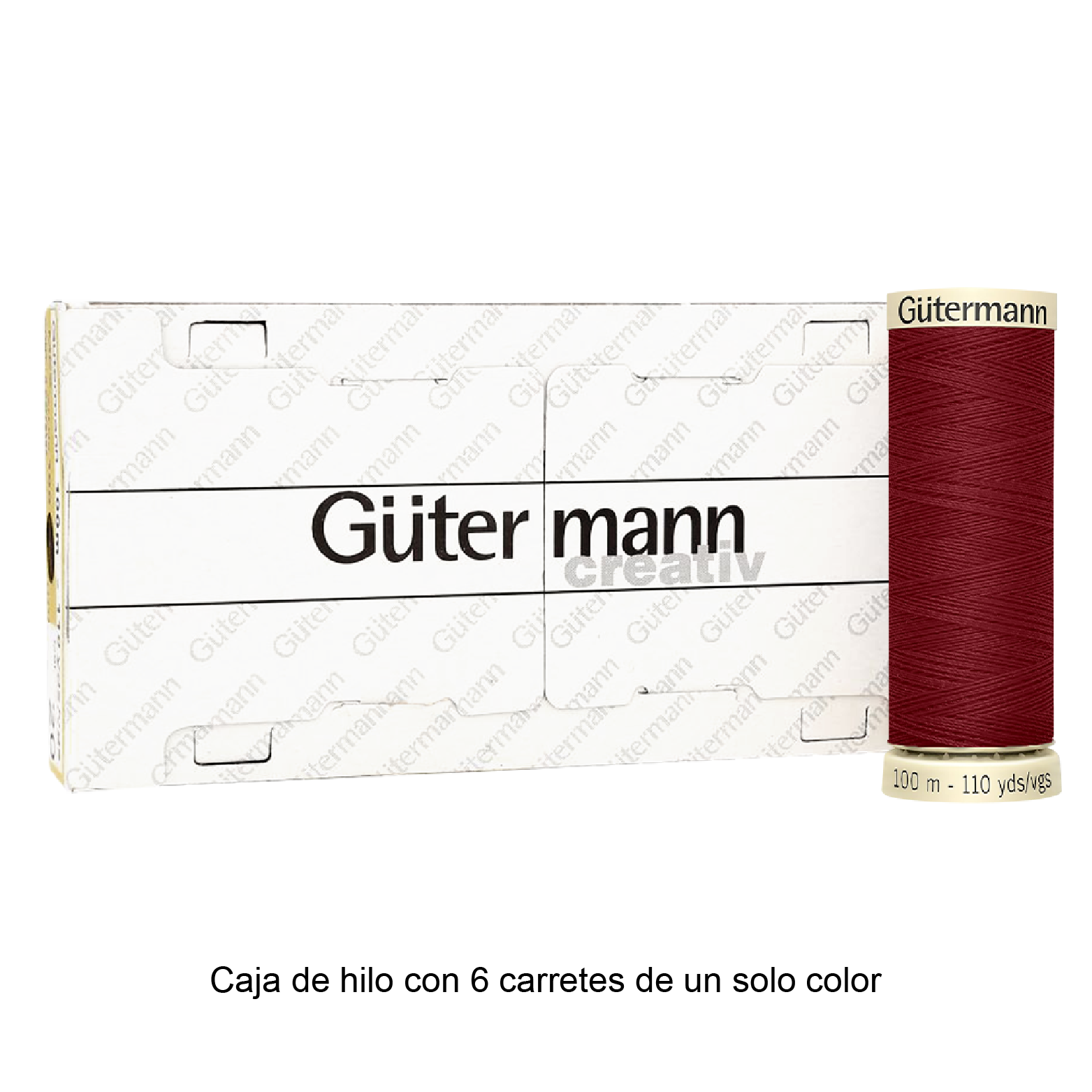 Colores Rojos y Naranjas del Col. 347 al 476 - Hilo Gütermann Coselotodo de 100m caja con 6 carretes de un color