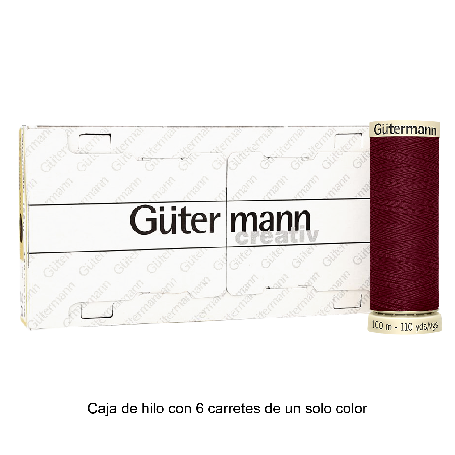 Colores Rojos y Naranjas del Col. 347 al 476 - Hilo Gütermann Coselotodo de 100m caja con 6 carretes de un color