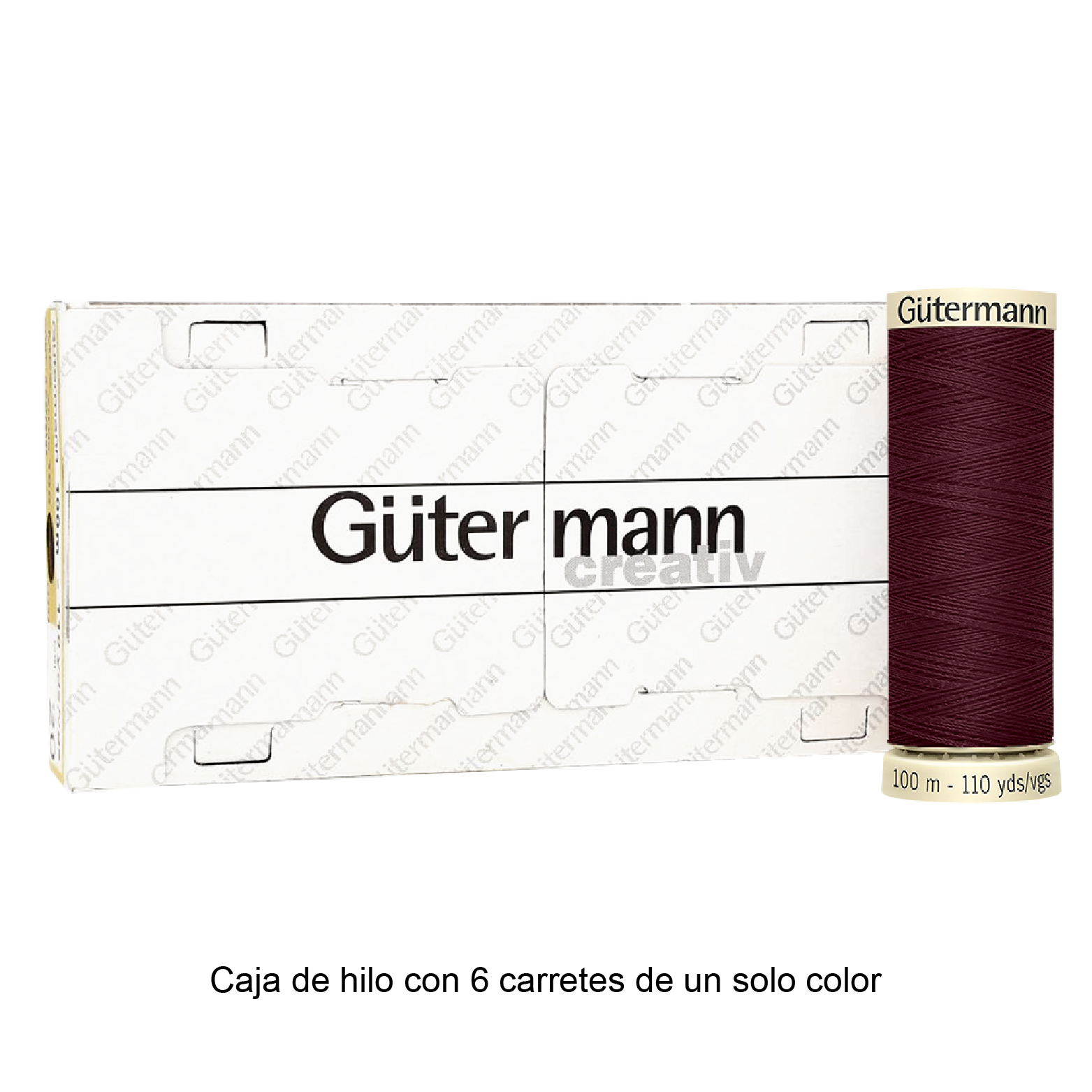 Colores Rojos y Naranjas del Col. 347 al 476 - Hilo Gütermann Coselotodo de 100m caja con 6 carretes de un color