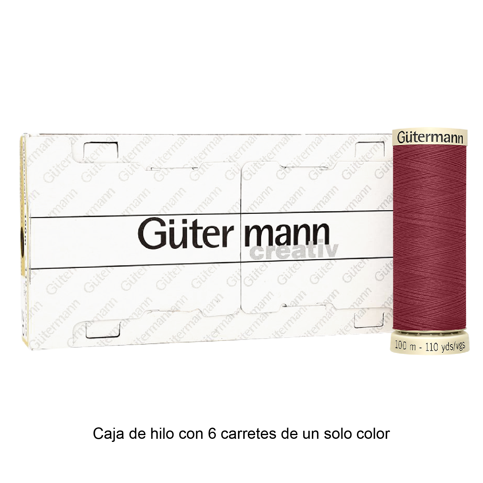 Colores Rojos y Naranjas del Col. 347 al 476 - Hilo Gütermann Coselotodo de 100m caja con 6 carretes de un color