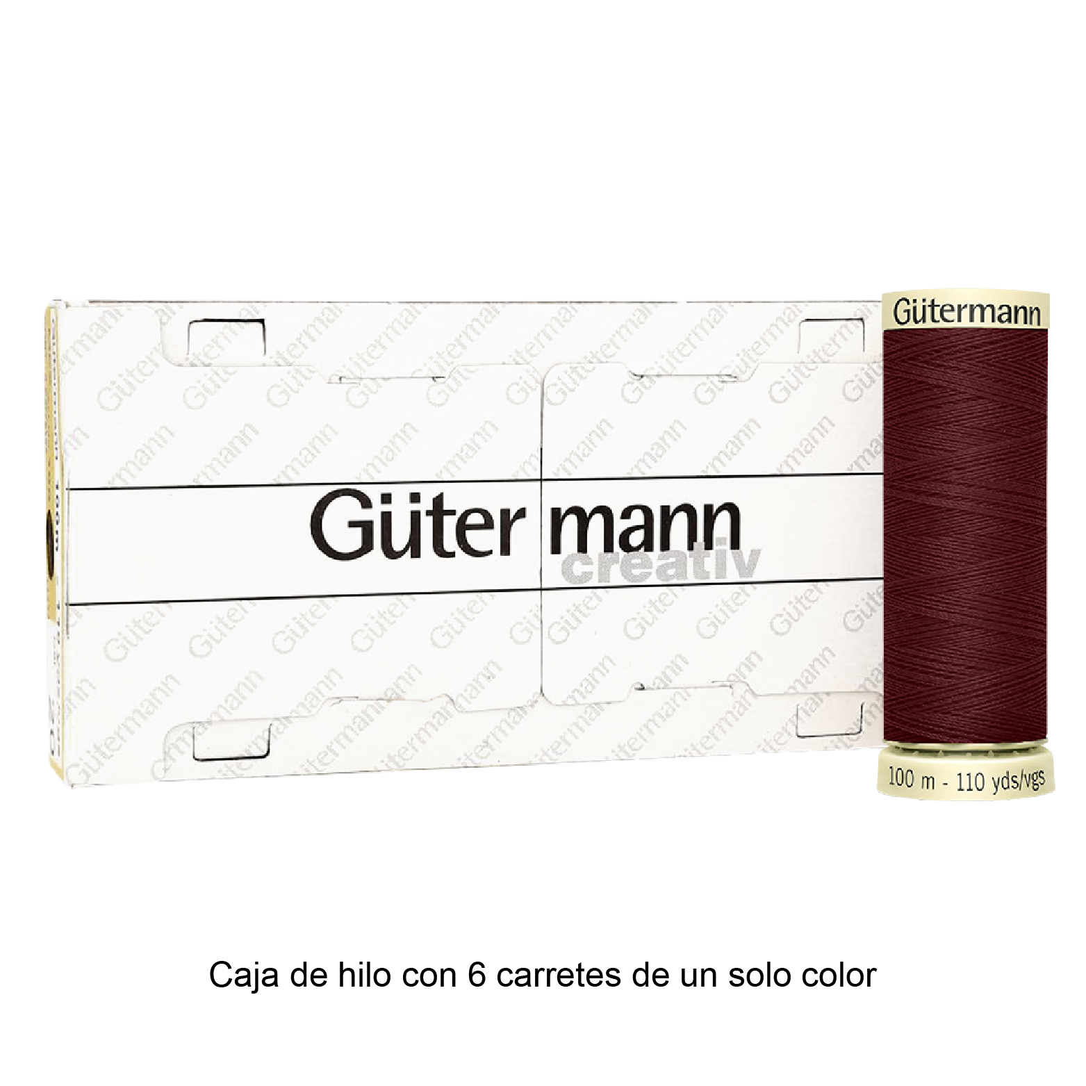 Colores Rojos y Naranjas del Col. 347 al 476 - Hilo Gütermann Coselotodo de 100m caja con 6 carretes de un color