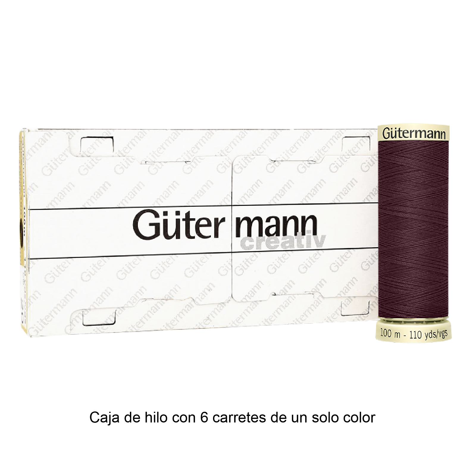 Colores Rojos y Naranjas del Col. 347 al 476 - Hilo Gütermann Coselotodo de 100m caja con 6 carretes de un color