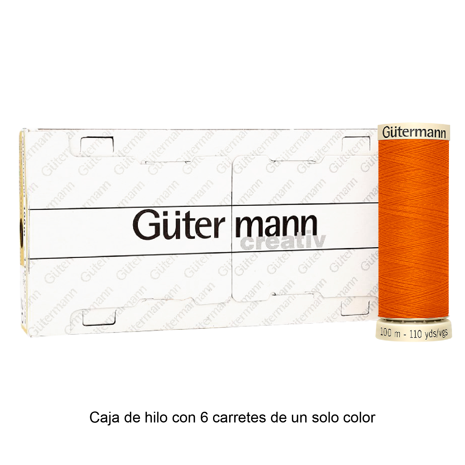 Colores Rojos y Naranjas del Col. 347 al 476 - Hilo Gütermann Coselotodo de 100m caja con 6 carretes de un color