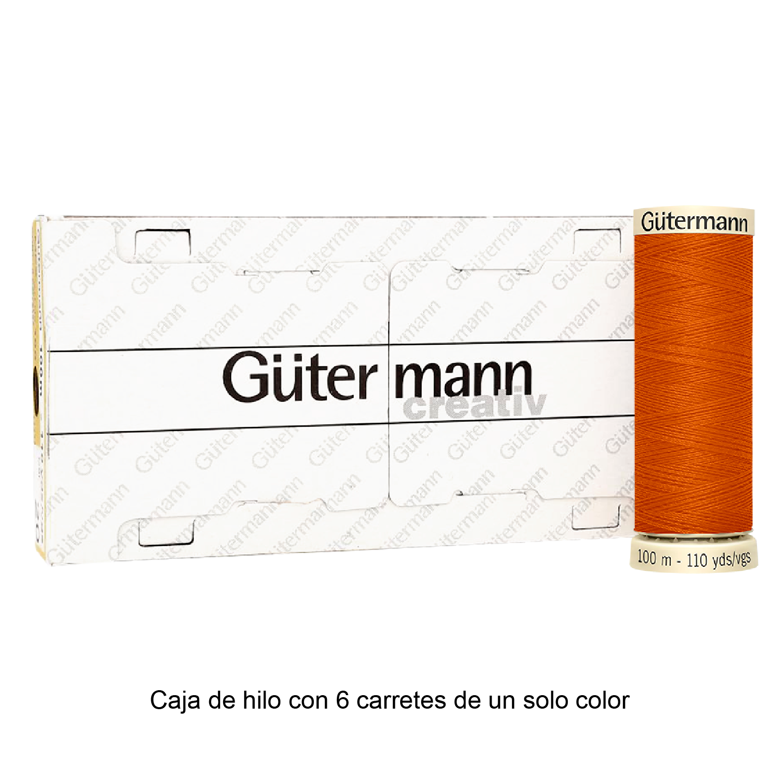 Colores Rojos y Naranjas del Col. 347 al 476 - Hilo Gütermann Coselotodo de 100m caja con 6 carretes de un color
