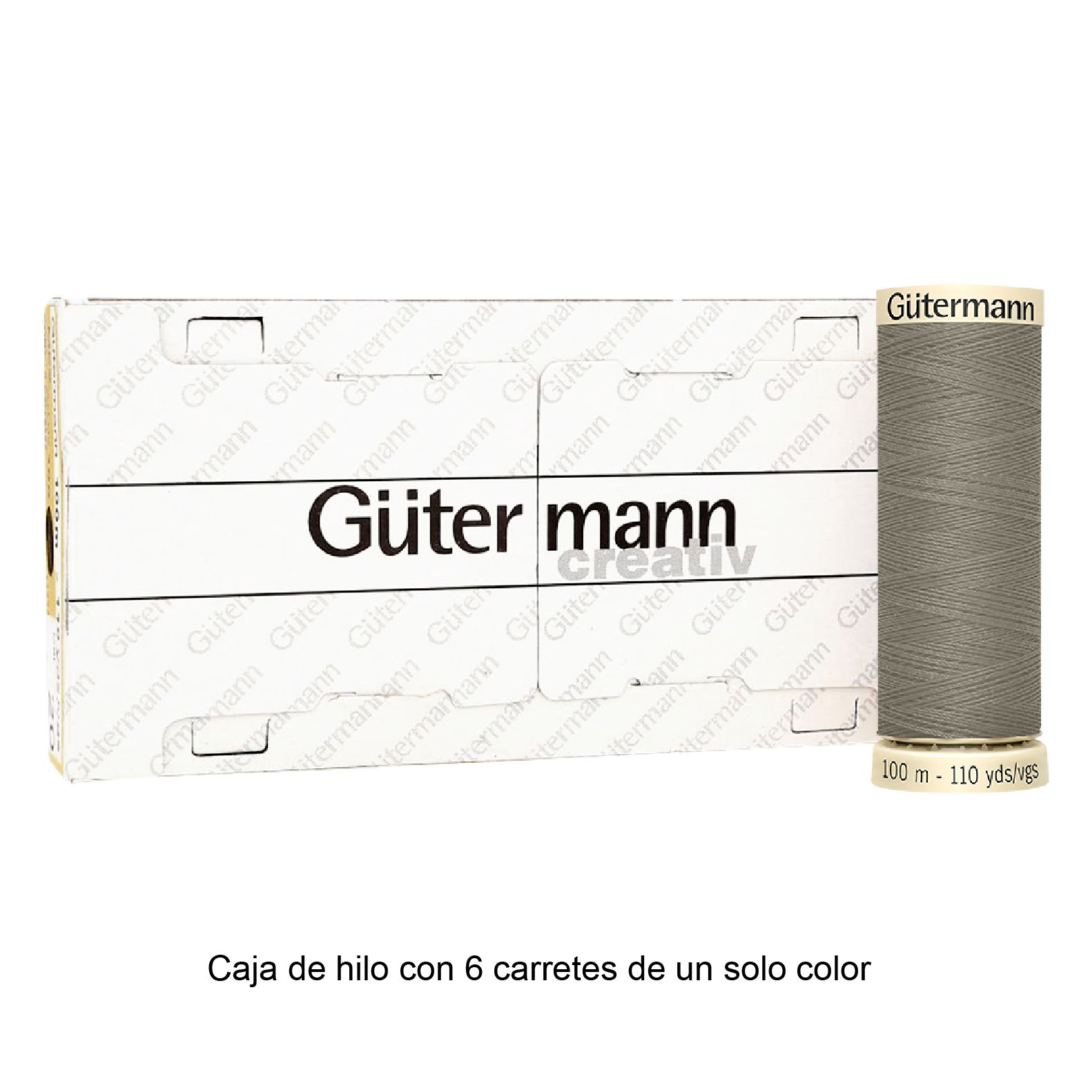 Colores Beige del Col. 500 al 551 - Hilo Gütermann Coselotodo de 100m caja con 6 carretes de un color