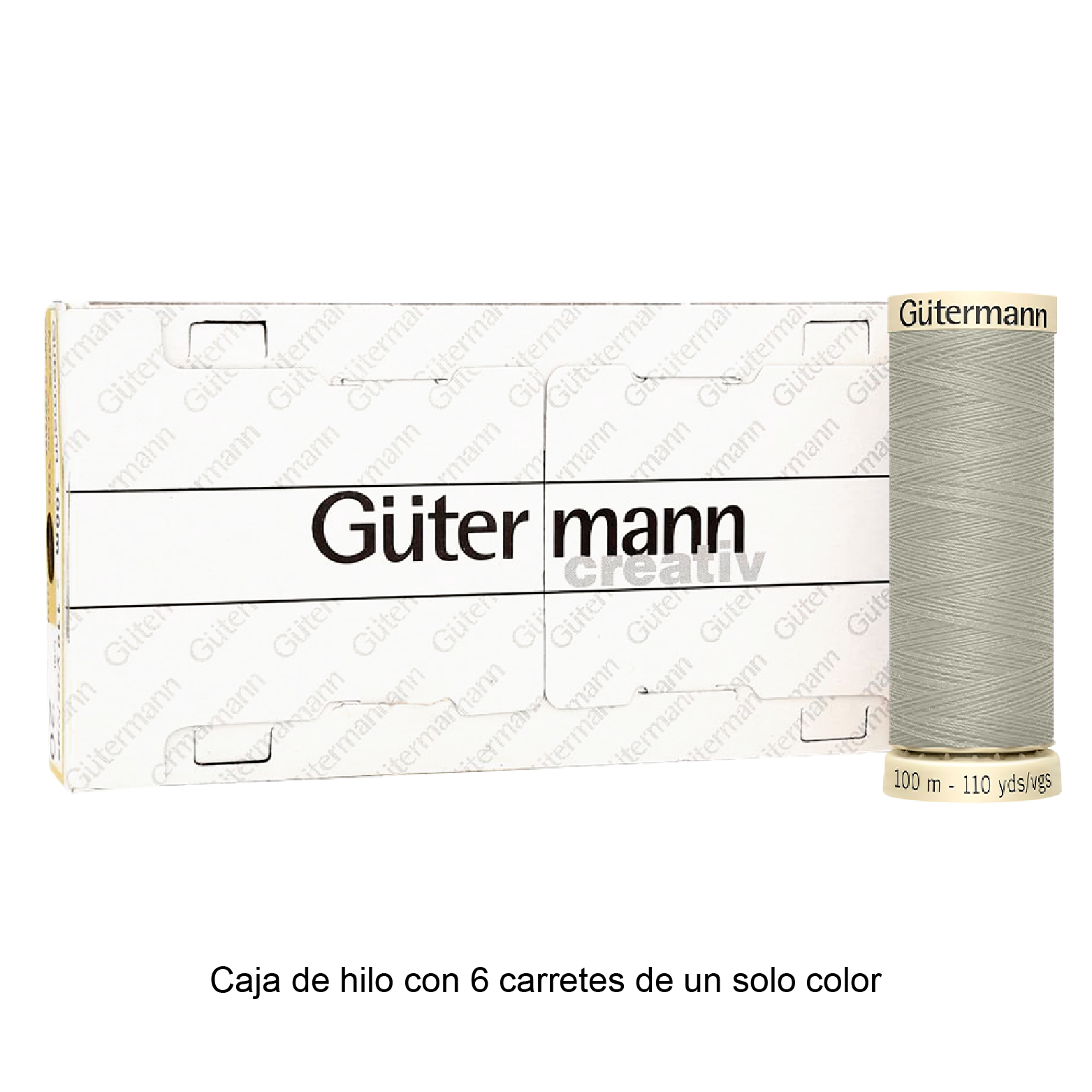 Colores Beige del Col. 500 al 551 - Hilo Gütermann Coselotodo de 100m caja con 6 carretes de un color