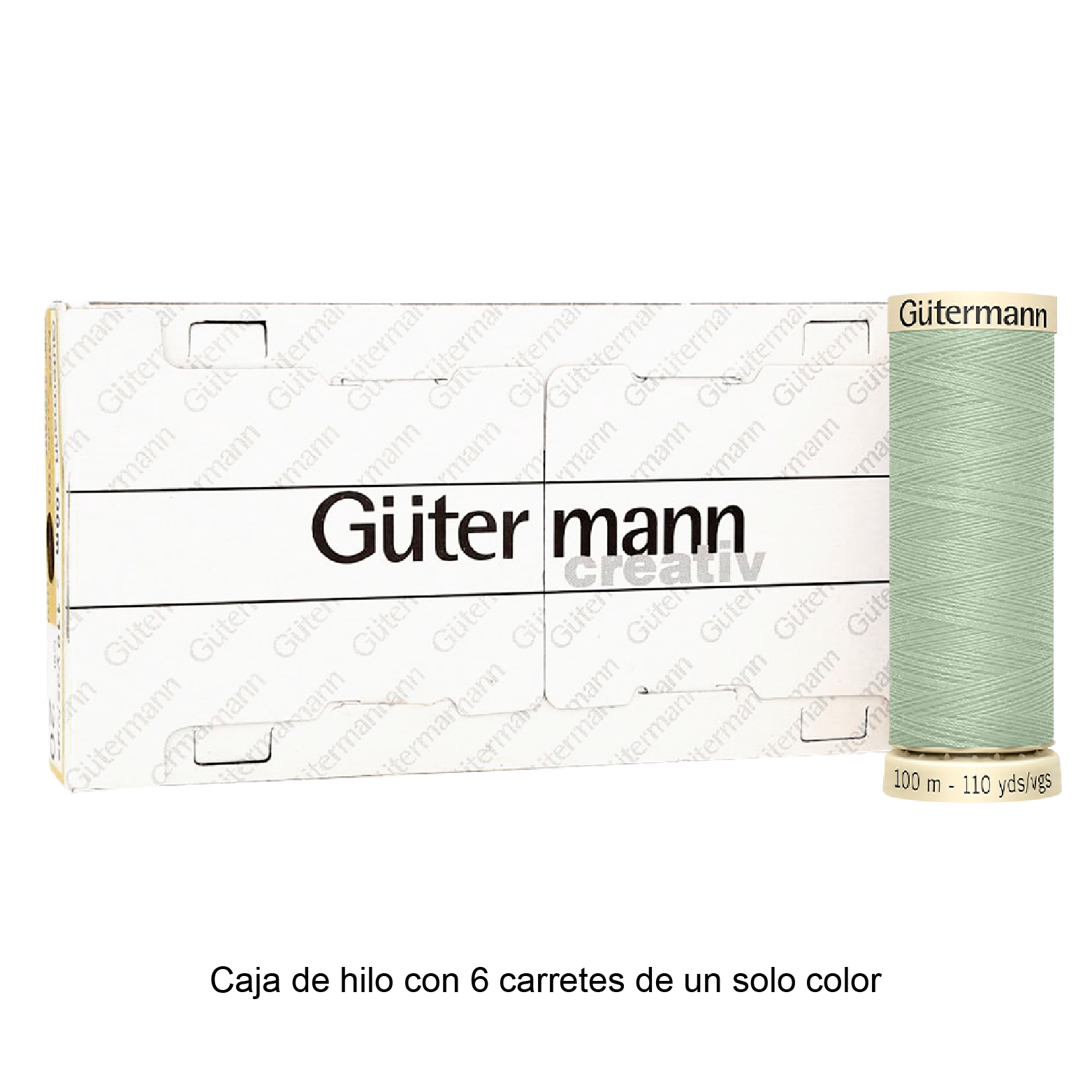 Colores Beige del Col. 500 al 551 - Hilo Gütermann Coselotodo de 100m caja con 6 carretes de un color