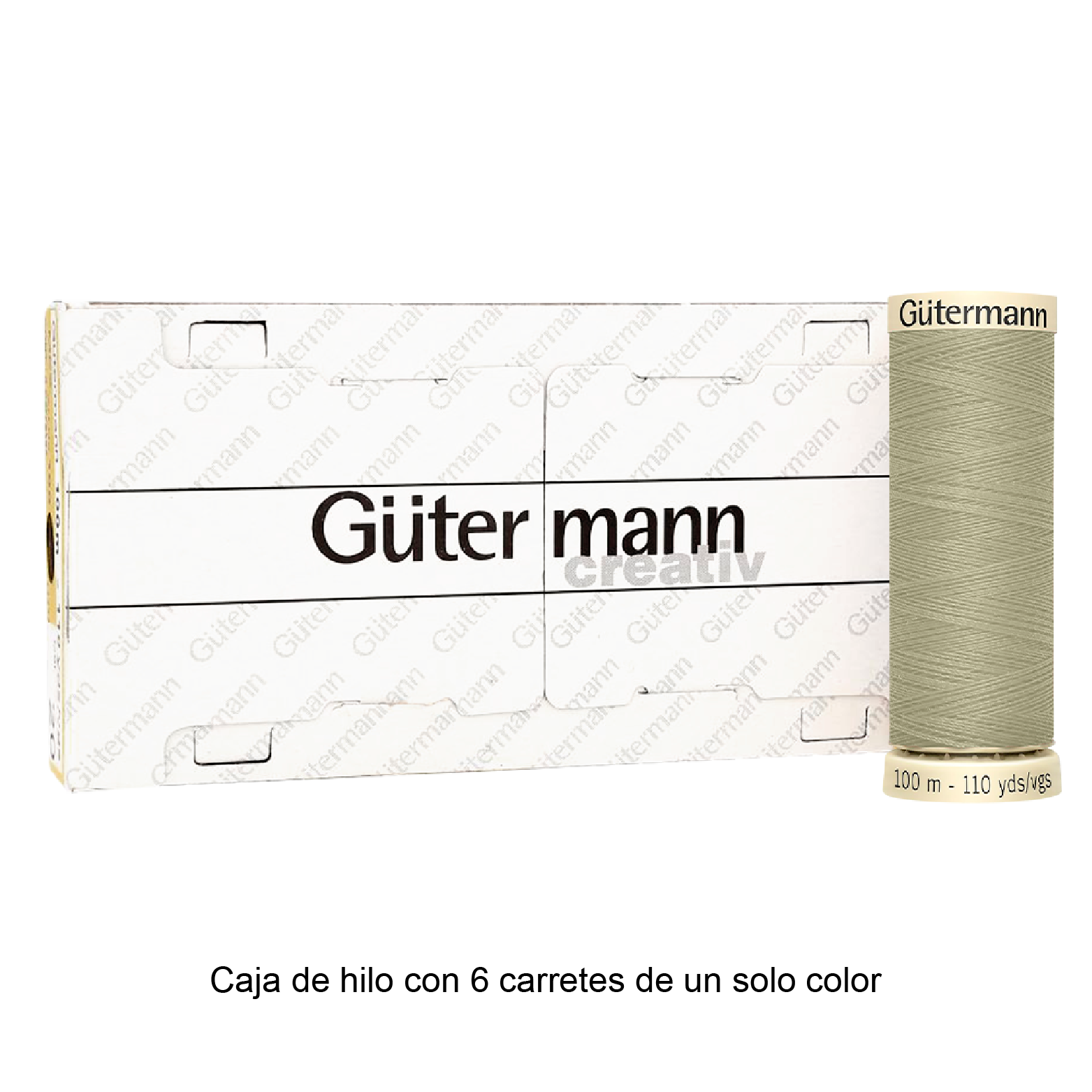 Colores Beige del Col. 500 al 551 - Hilo Gütermann Coselotodo de 100m caja con 6 carretes de un color