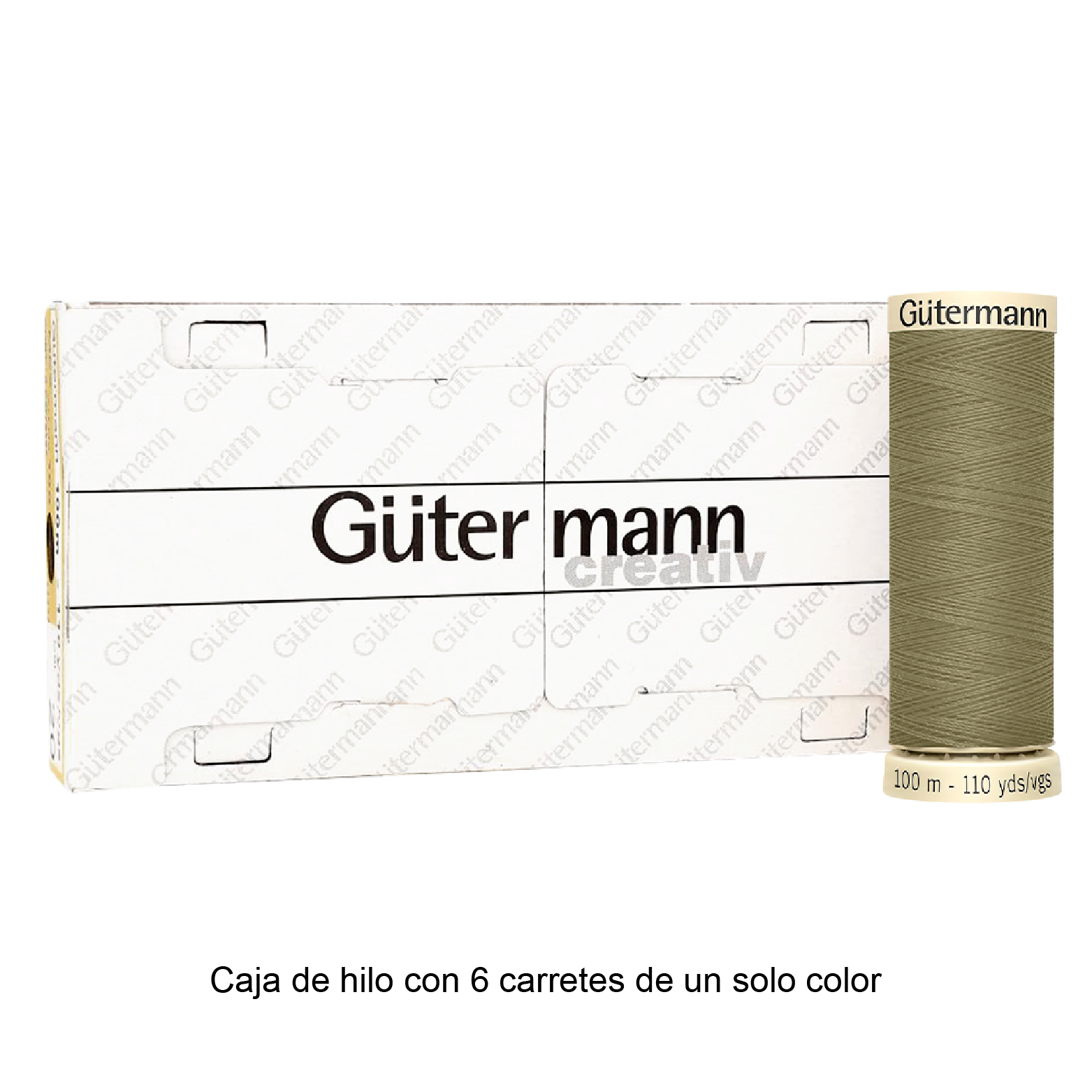 Colores Beige del Col. 500 al 551 - Hilo Gütermann Coselotodo de 100m caja con 6 carretes de un color