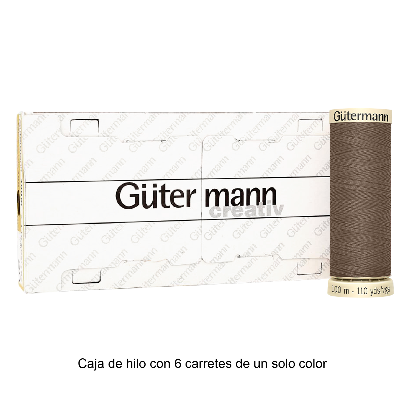 Colores Beige del Col. 500 al 551 - Hilo Gütermann Coselotodo de 100m caja con 6 carretes de un color