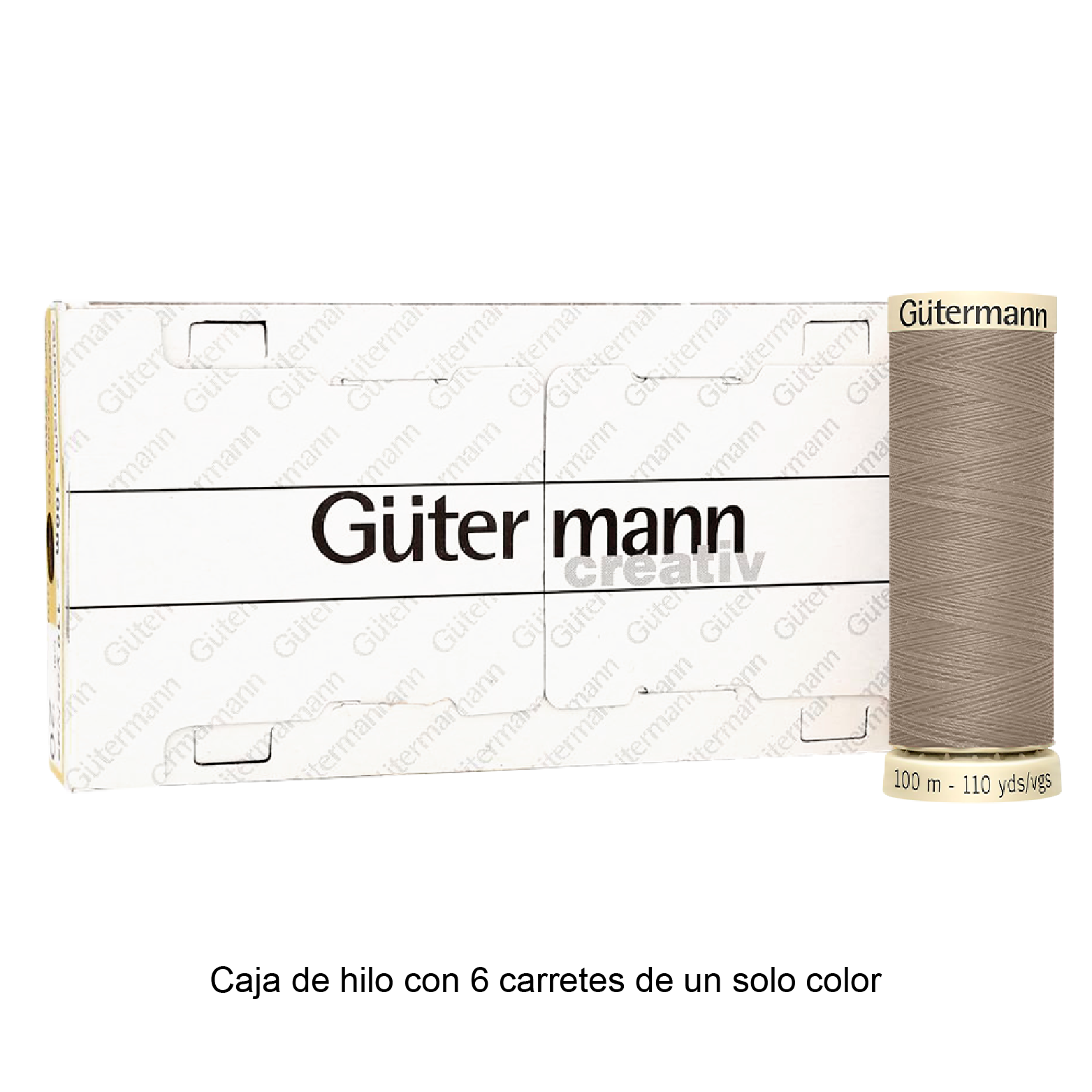 Colores Beige del Col. 500 al 551 - Hilo Gütermann Coselotodo de 100m caja con 6 carretes de un color