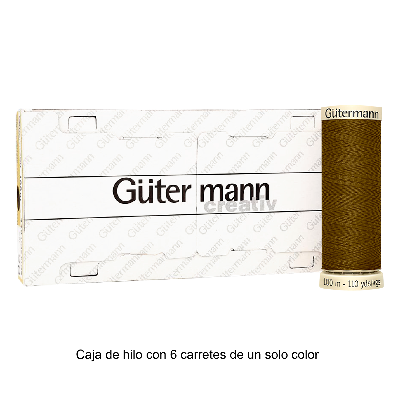 Colores Marrón del Col. 553 al 596 - Hilo Gütermann Coselotodo de 100m caja con 6 carretes de un color
