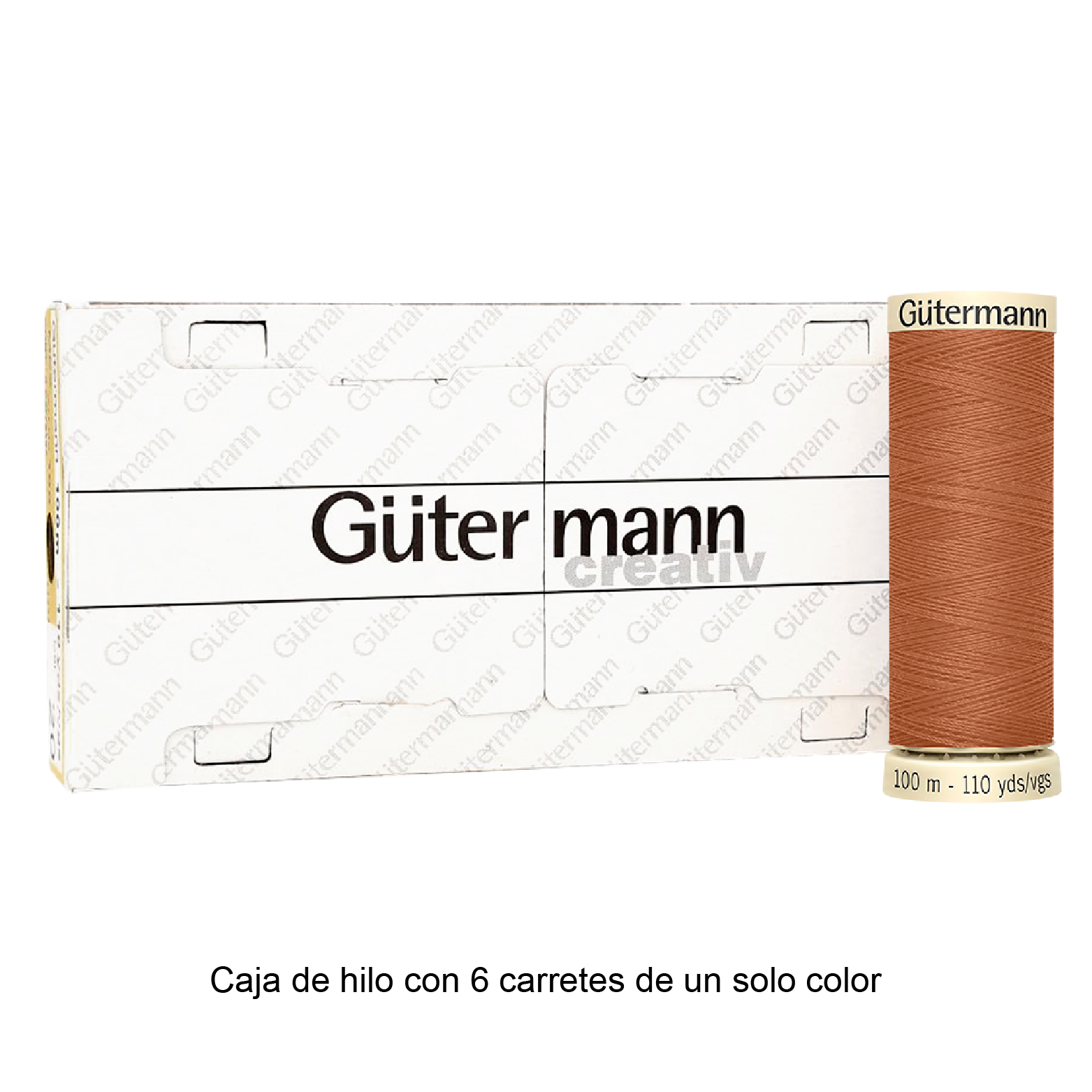 Colores Marrón del Col. 553 al 596 - Hilo Gütermann Coselotodo de 100m caja con 6 carretes de un color