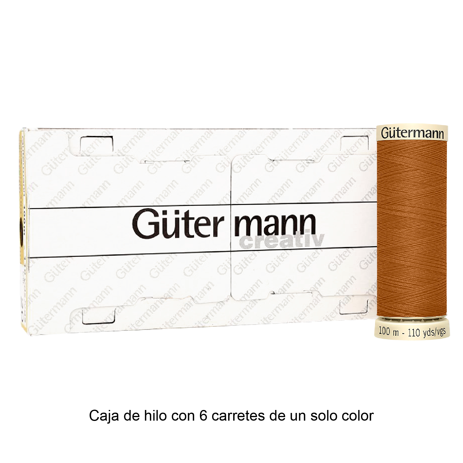 Colores Marrón del Col. 553 al 596 - Hilo Gütermann Coselotodo de 100m caja con 6 carretes de un color