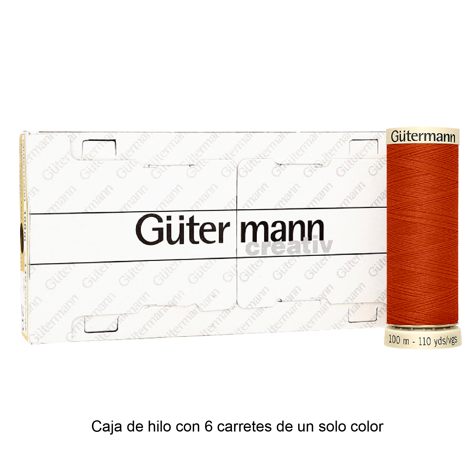 Colores Marrón del Col. 553 al 596 - Hilo Gütermann Coselotodo de 100m caja con 6 carretes de un color