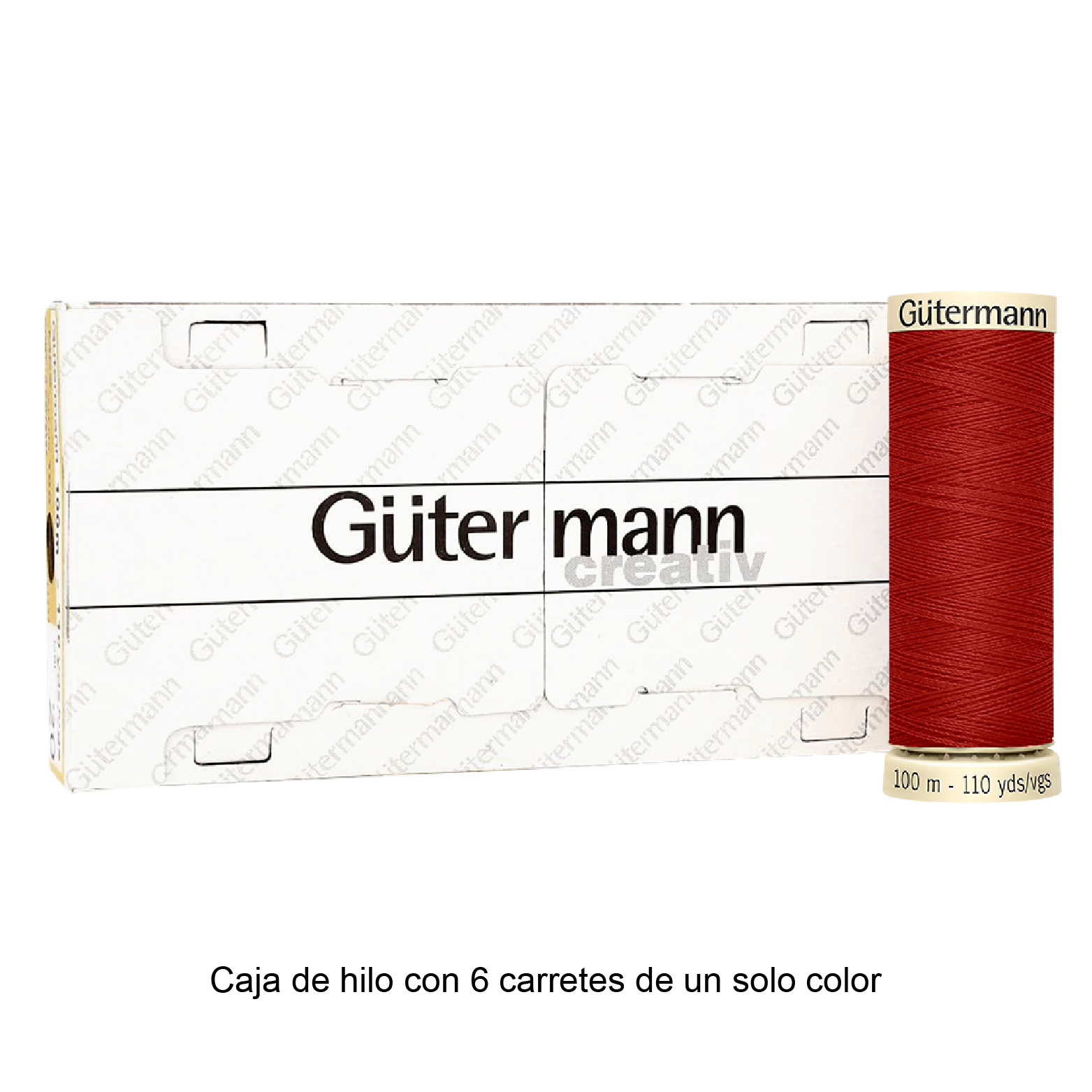 Colores Marrón del Col. 553 al 596 - Hilo Gütermann Coselotodo de 100m caja con 6 carretes de un color