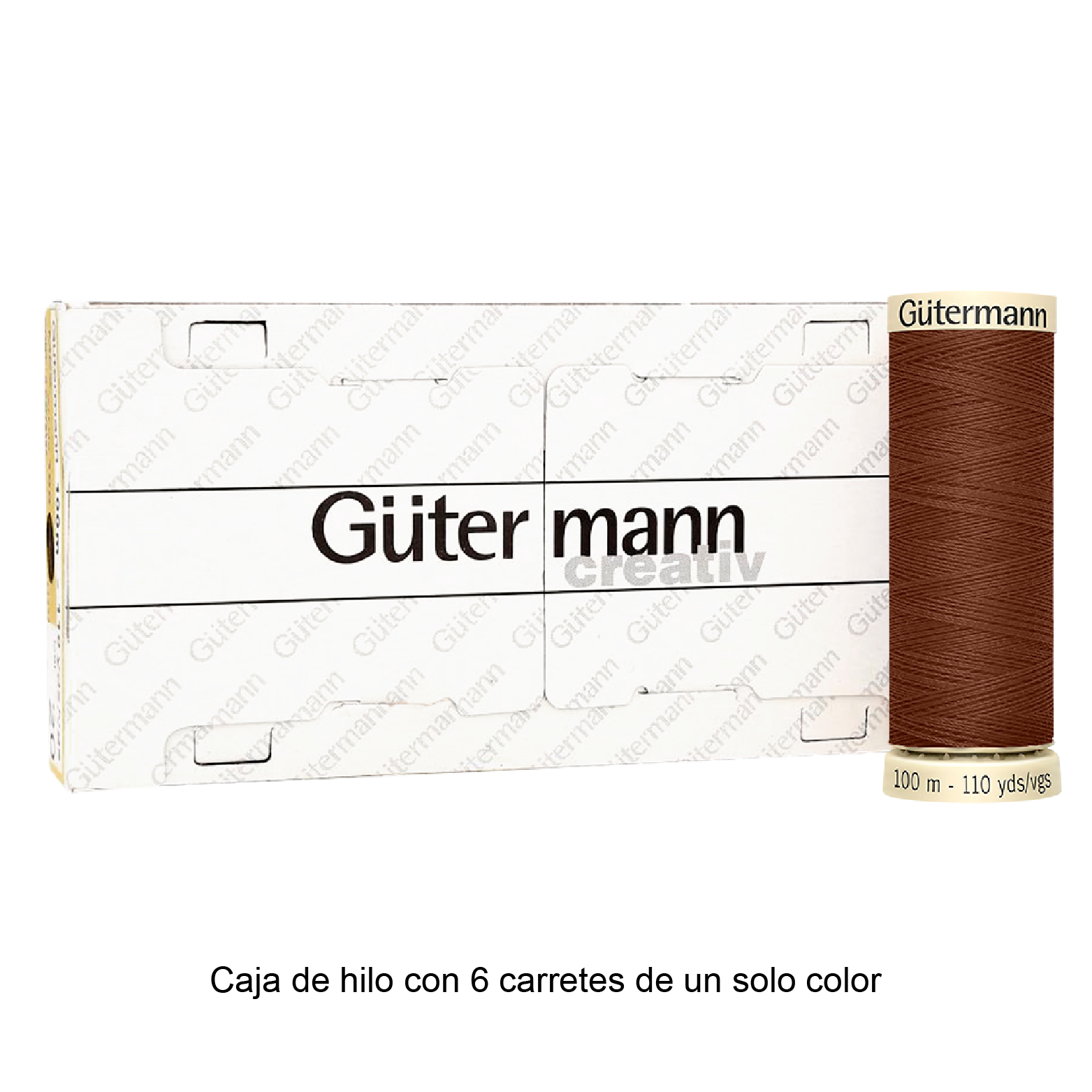 Colores Marrón del Col. 553 al 596 - Hilo Gütermann Coselotodo de 100m caja con 6 carretes de un color