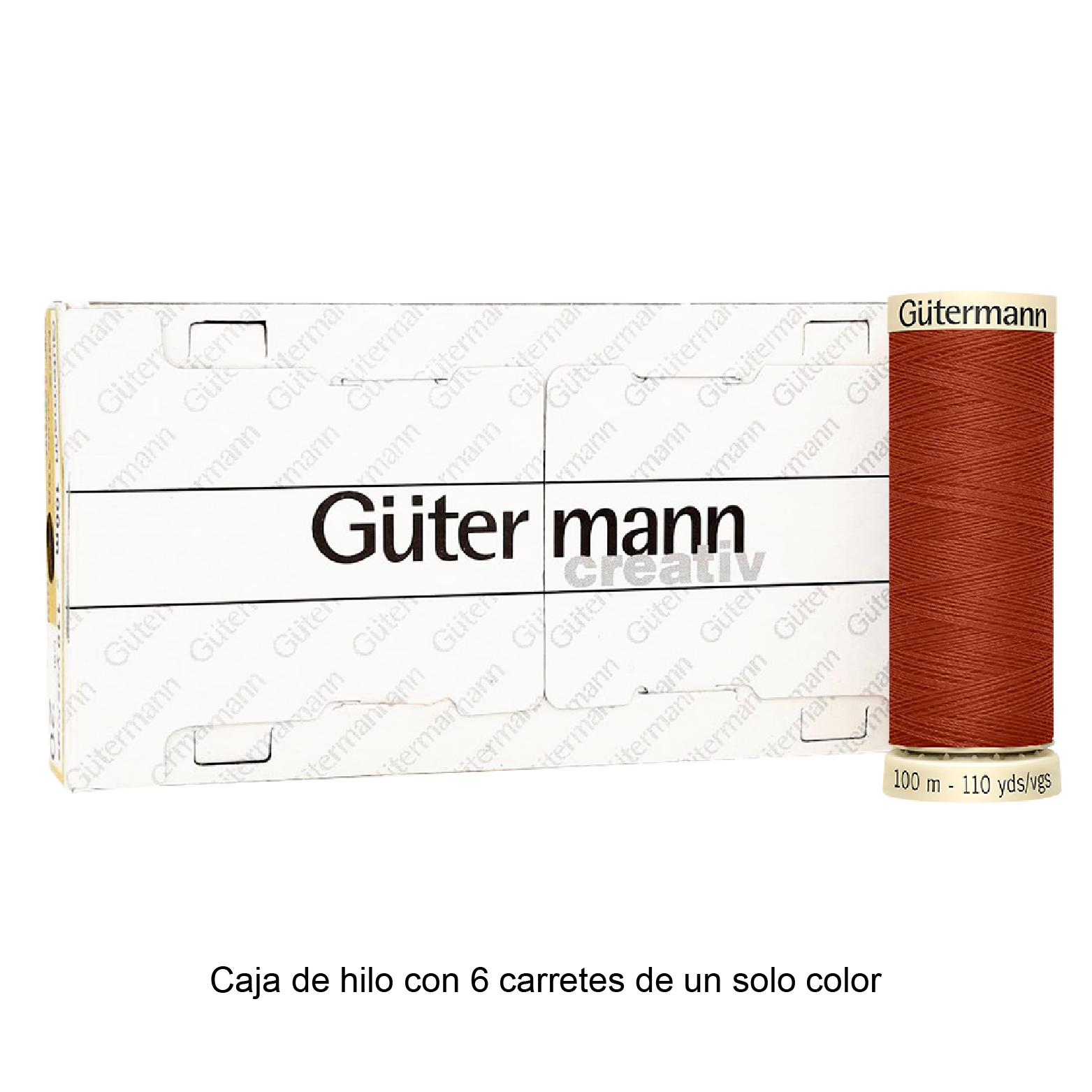 Colores Marrón del Col. 553 al 596 - Hilo Gütermann Coselotodo de 100m caja con 6 carretes de un color