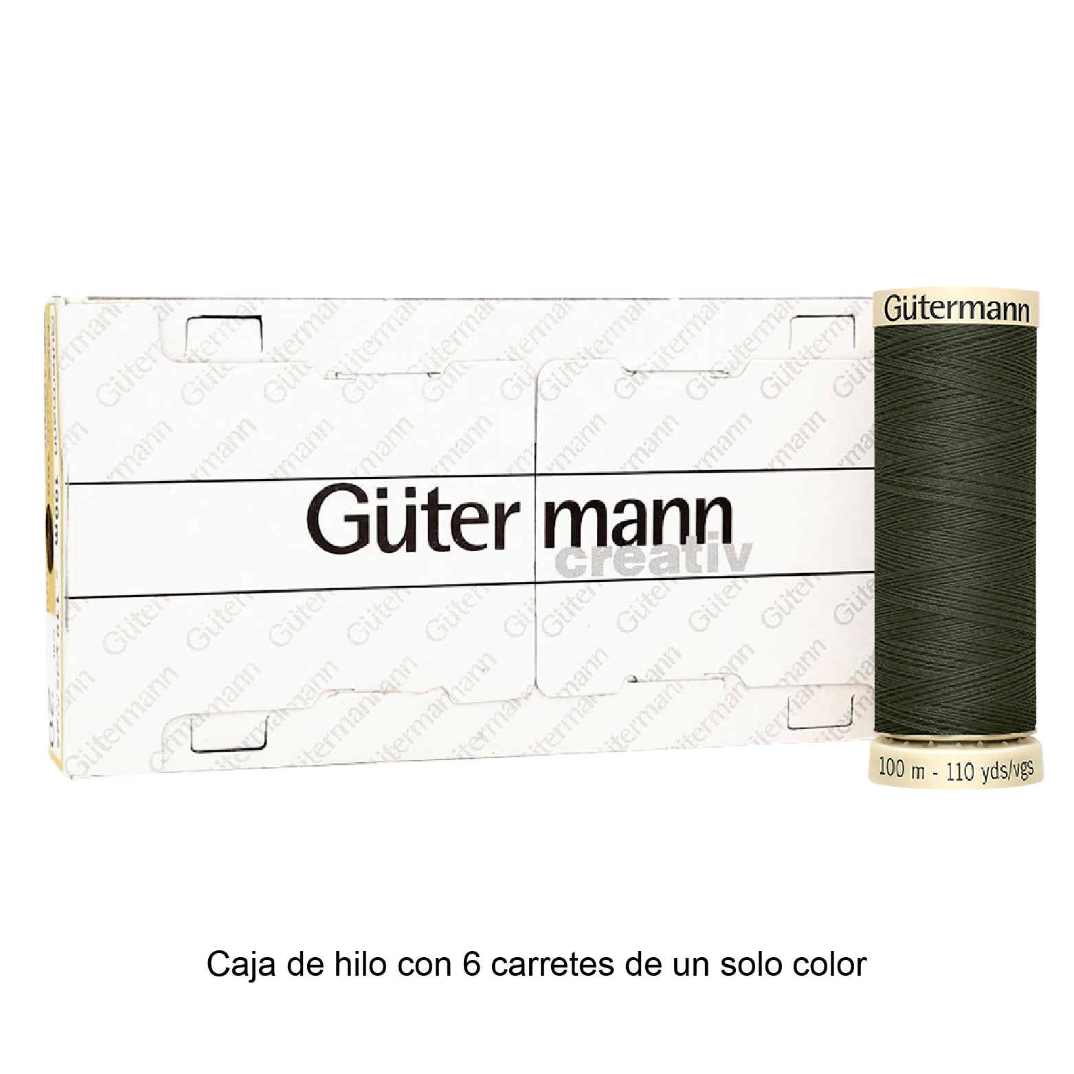 Colores Marrón del Col. 553 al 596 - Hilo Gütermann Coselotodo de 100m caja con 6 carretes de un color