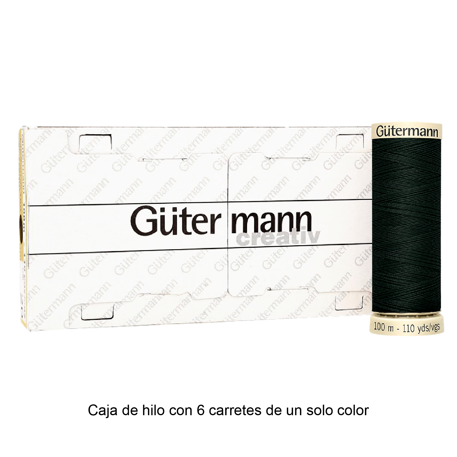 Colores Marrón del Col. 553 al 596 - Hilo Gütermann Coselotodo de 100m caja con 6 carretes de un color