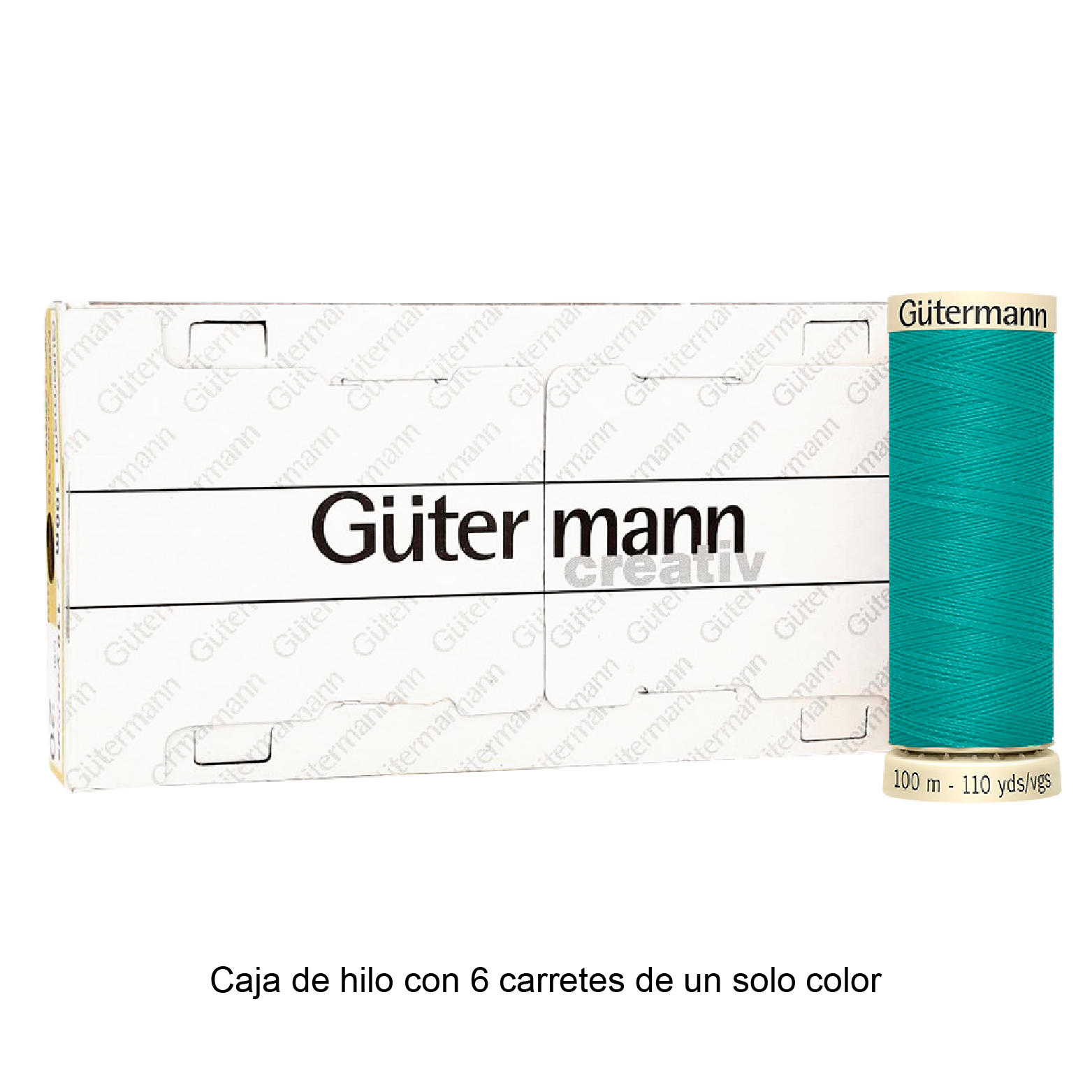 Colores Aqua del Col. 600 al 704 - Hilo Gütermann Coselotodo de 100m caja con 6 carretes de un color