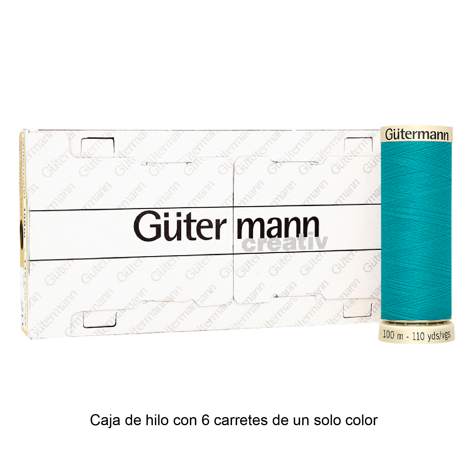 Colores Aqua del Col. 600 al 704 - Hilo Gütermann Coselotodo de 100m caja con 6 carretes de un color