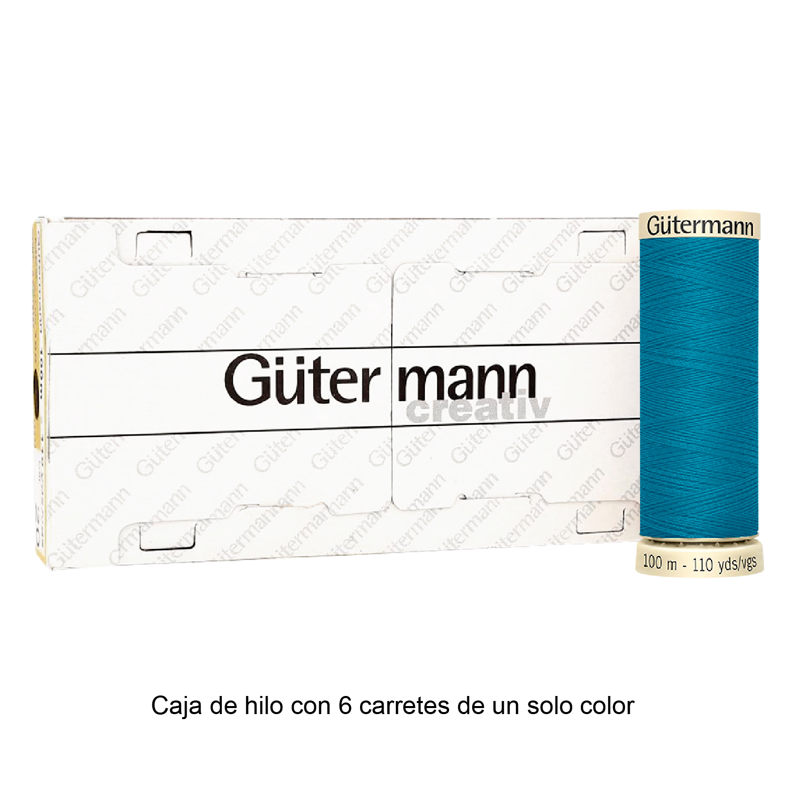 Colores Aqua del Col. 600 al 704 - Hilo Gütermann Coselotodo de 100m caja con 6 carretes de un color
