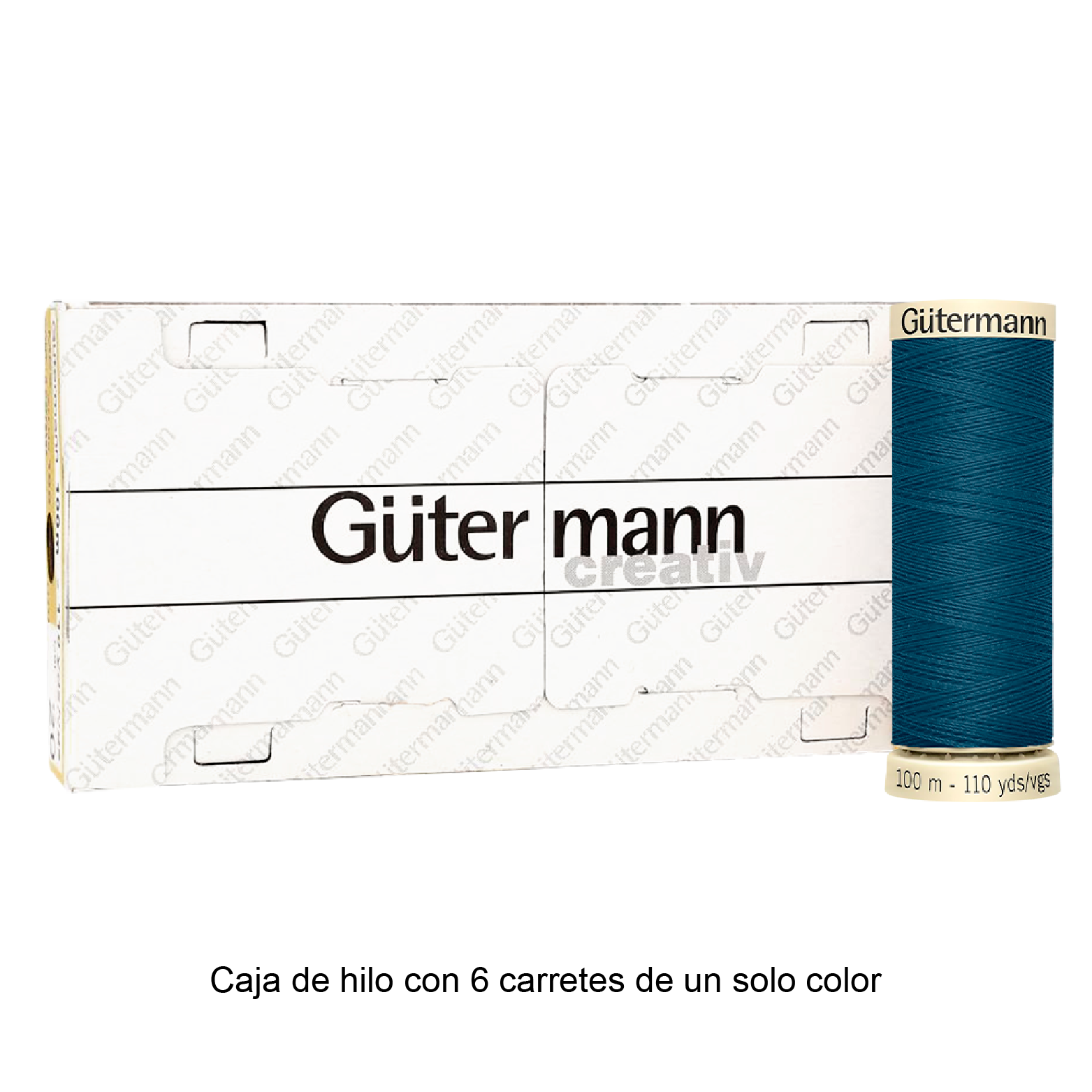 Colores Aqua del Col. 600 al 704 - Hilo Gütermann Coselotodo de 100m caja con 6 carretes de un color
