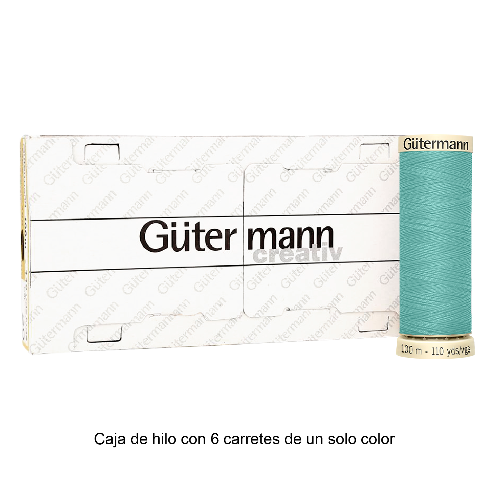 Colores Aqua del Col. 600 al 704 - Hilo Gütermann Coselotodo de 100m caja con 6 carretes de un color