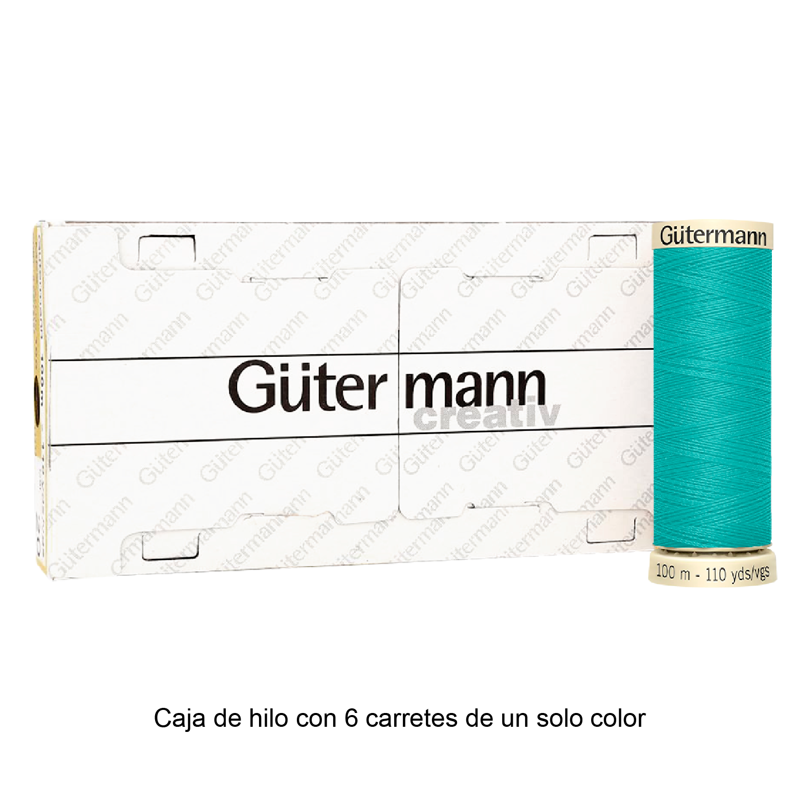 Colores Aqua del Col. 600 al 704 - Hilo Gütermann Coselotodo de 100m caja con 6 carretes de un color