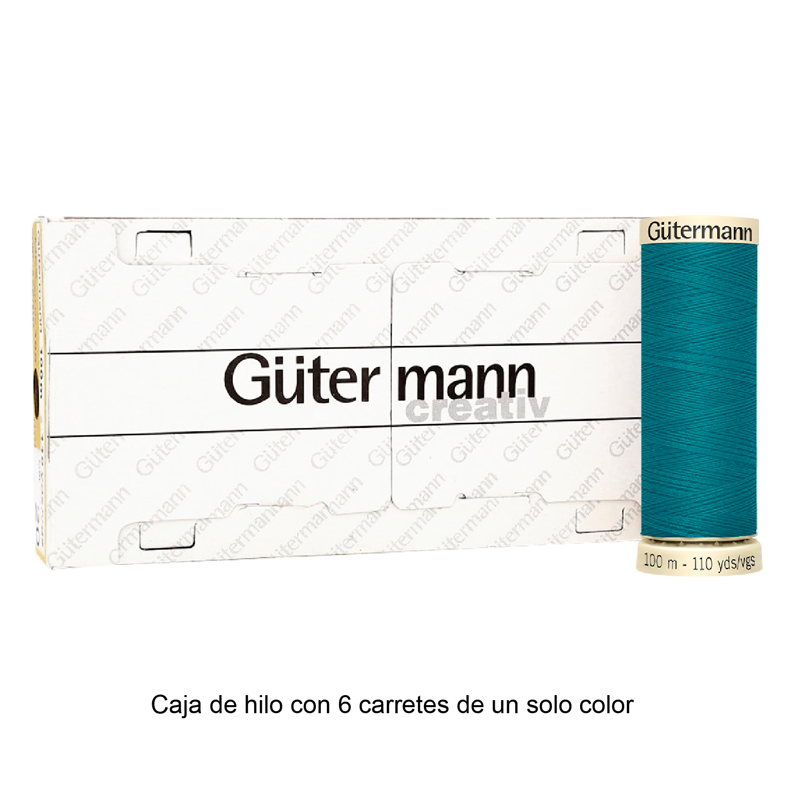 Colores Aqua del Col. 600 al 704 - Hilo Gütermann Coselotodo de 100m caja con 6 carretes de un color