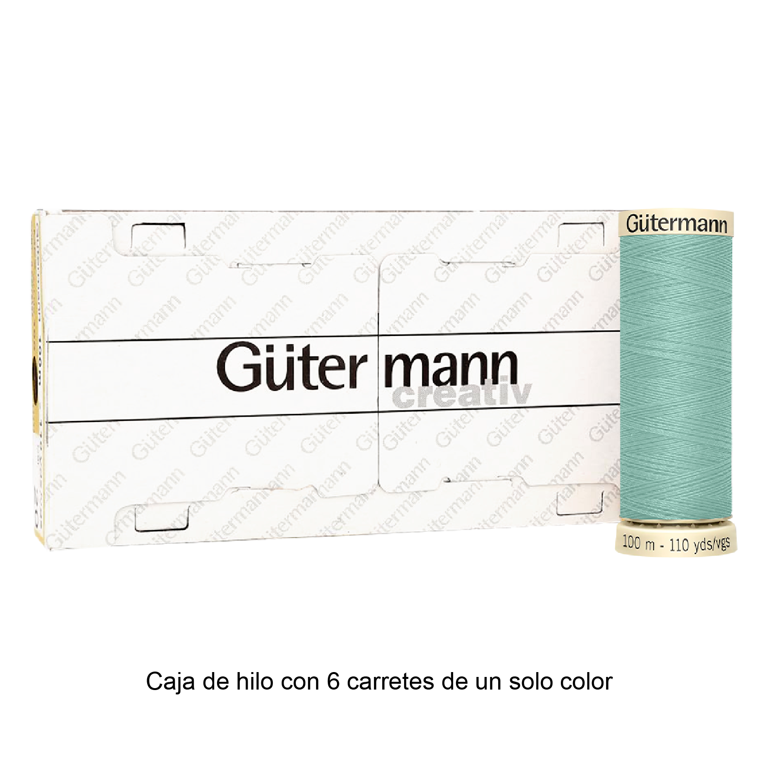 Colores Aqua del Col. 600 al 704 - Hilo Gütermann Coselotodo de 100m caja con 6 carretes de un color