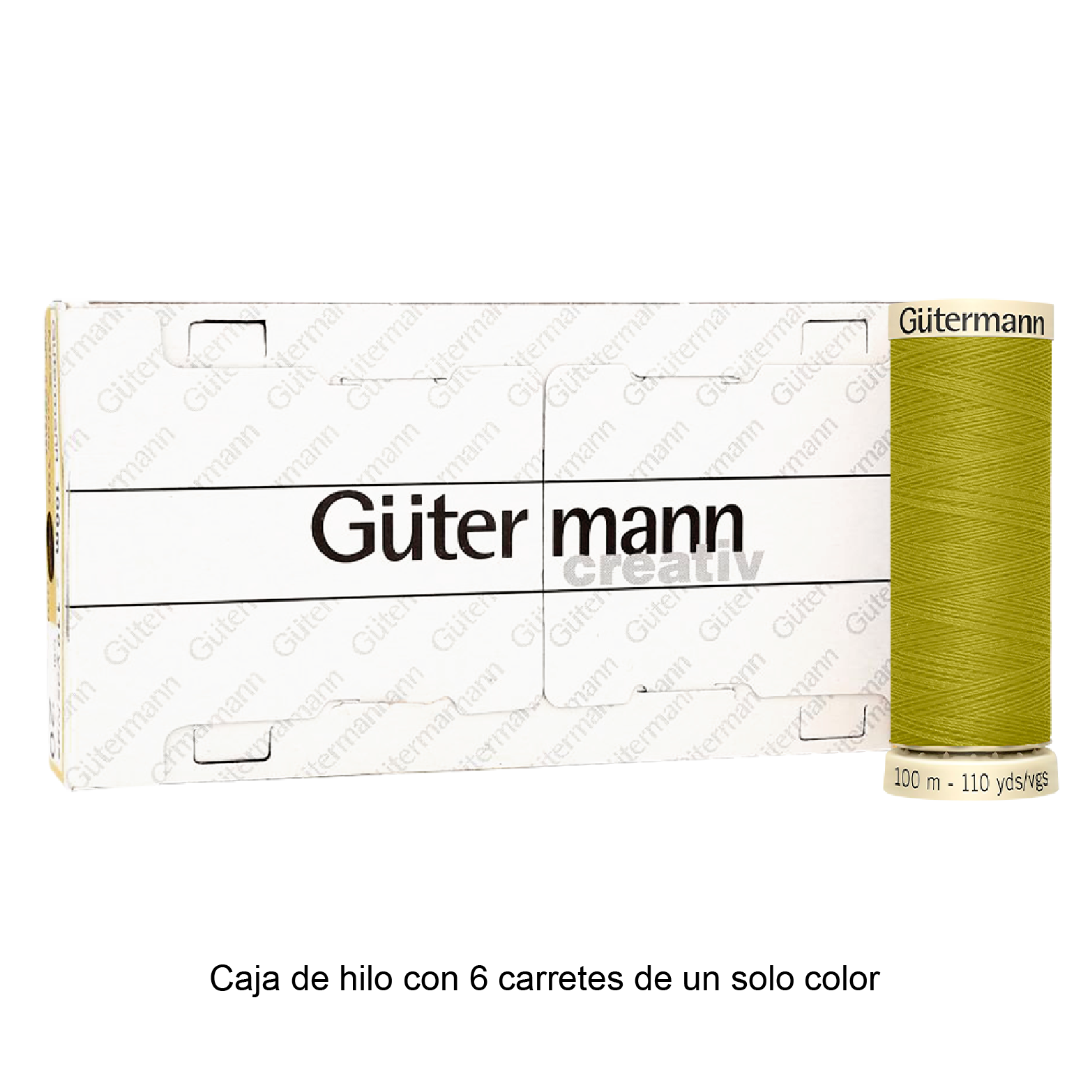 Colores Verdes del Col. 710 al 794 - Hilo Gütermann Coselotodo de 100m caja con 6 carretes de un color