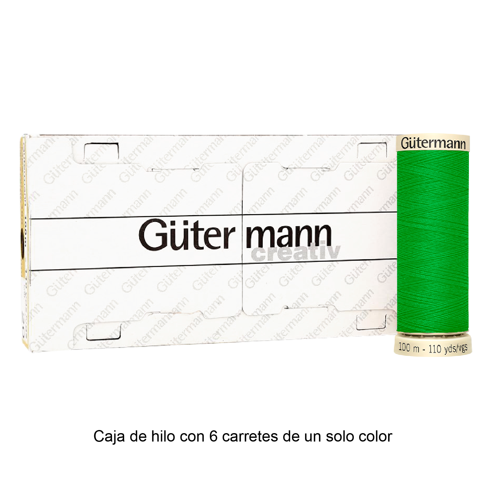 Colores Verdes del Col. 710 al 794 - Hilo Gütermann Coselotodo de 100m caja con 6 carretes de un color