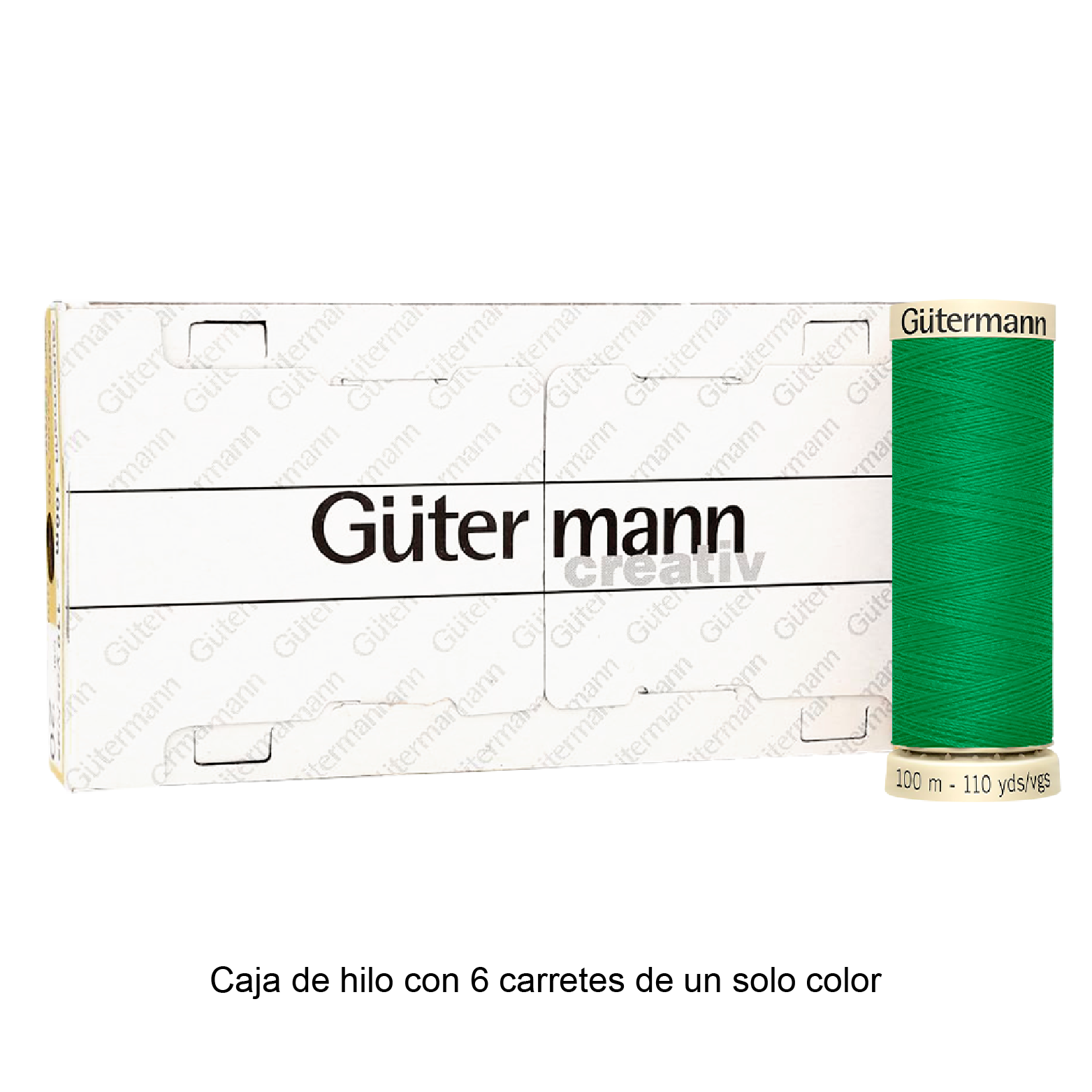 Colores Verdes del Col. 710 al 794 - Hilo Gütermann Coselotodo de 100m caja con 6 carretes de un color