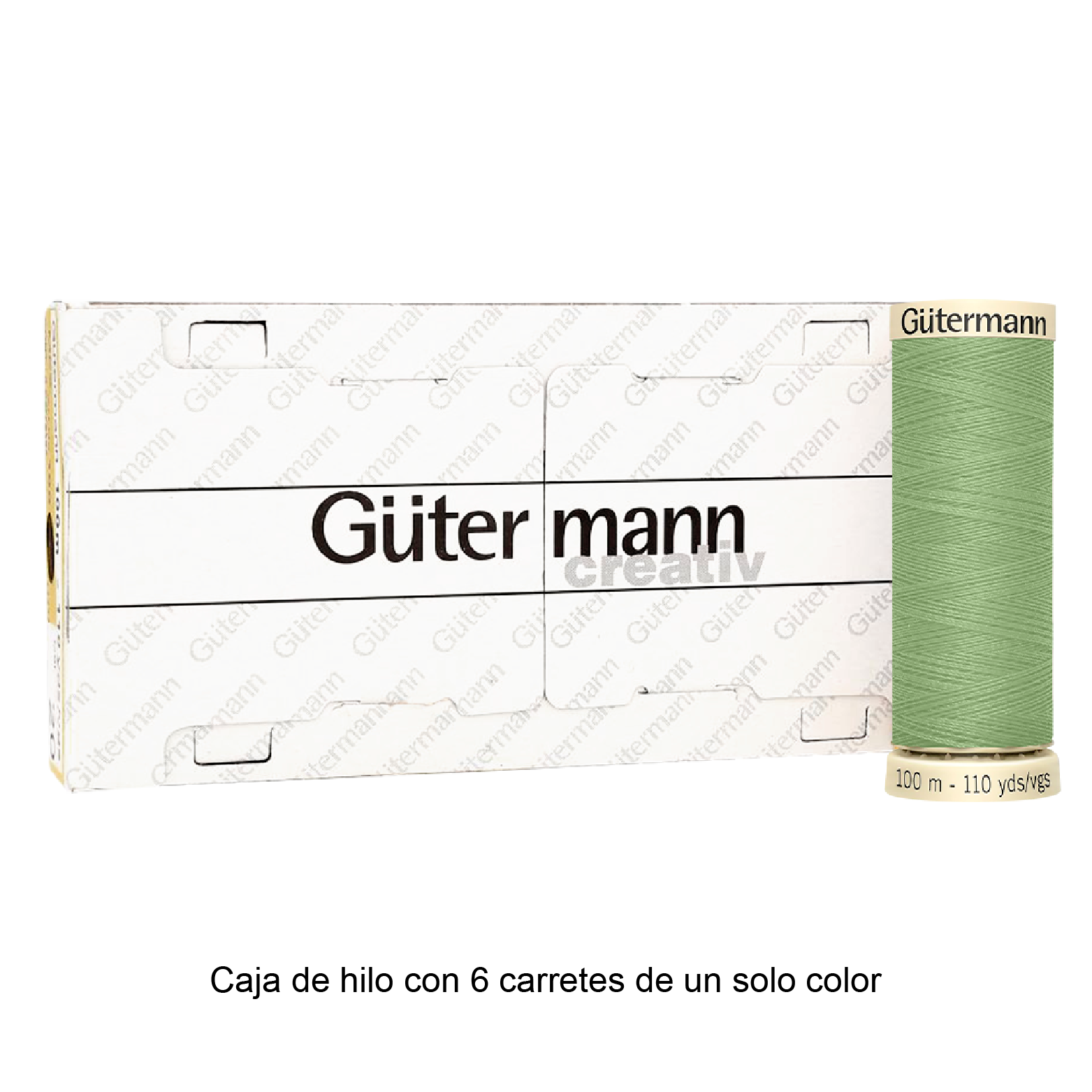 Colores Verdes del Col. 710 al 794 - Hilo Gütermann Coselotodo de 100m caja con 6 carretes de un color