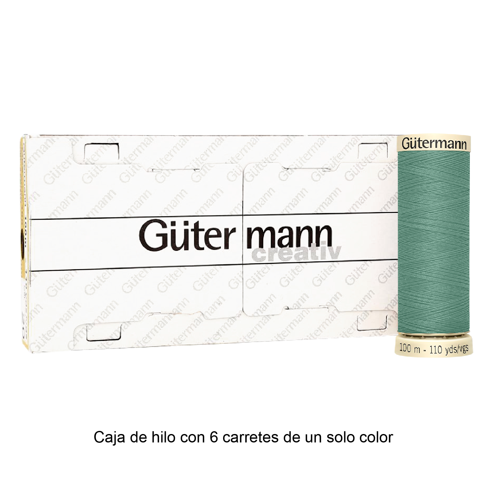 Colores Verdes del Col. 710 al 794 - Hilo Gütermann Coselotodo de 100m caja con 6 carretes de un color
