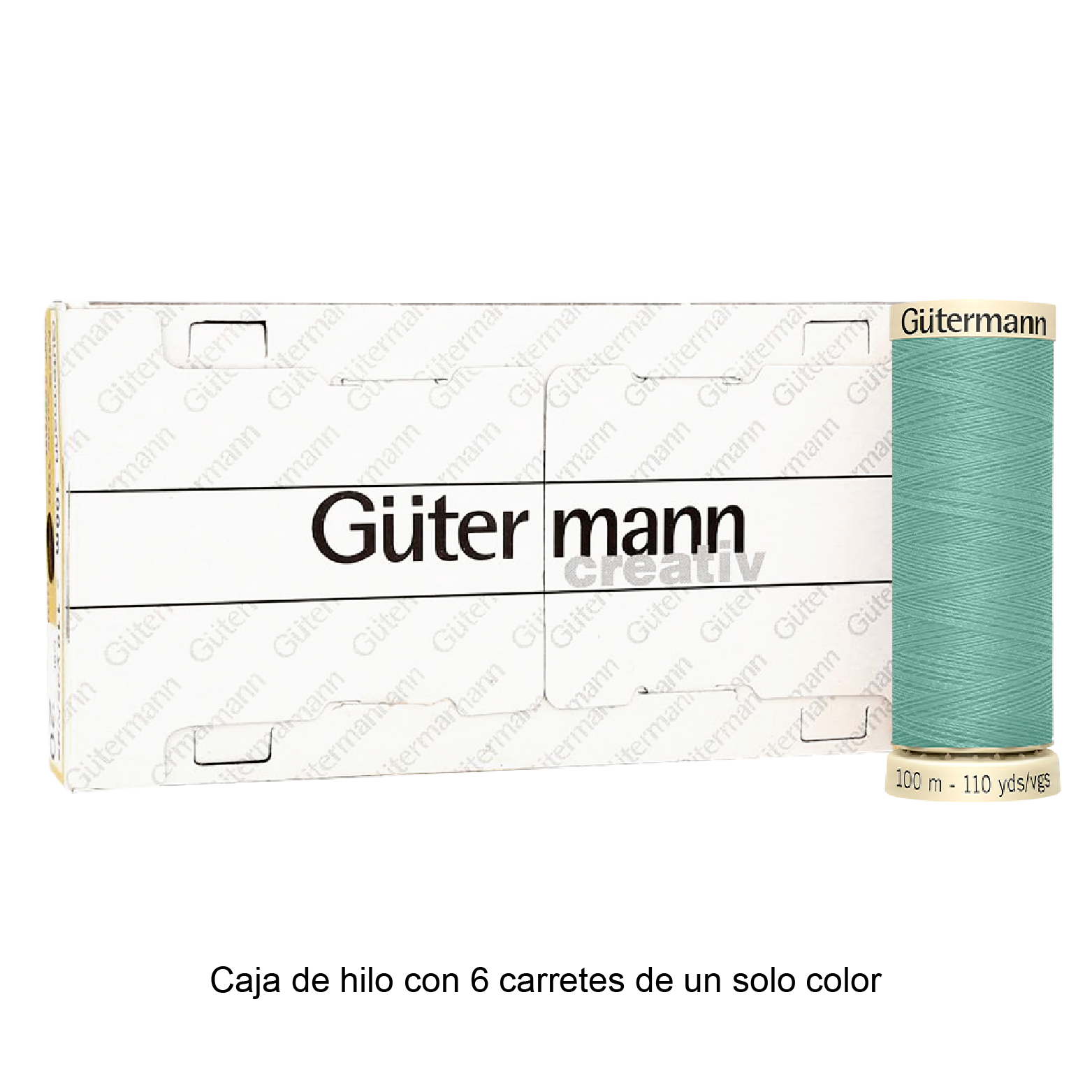Colores Verdes del Col. 710 al 794 - Hilo Gütermann Coselotodo de 100m caja con 6 carretes de un color