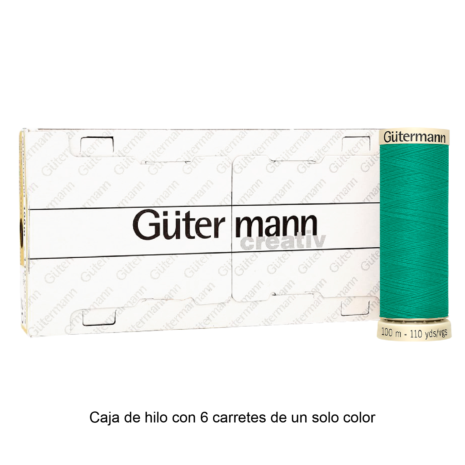 Colores Verdes del Col. 710 al 794 - Hilo Gütermann Coselotodo de 100m caja con 6 carretes de un color