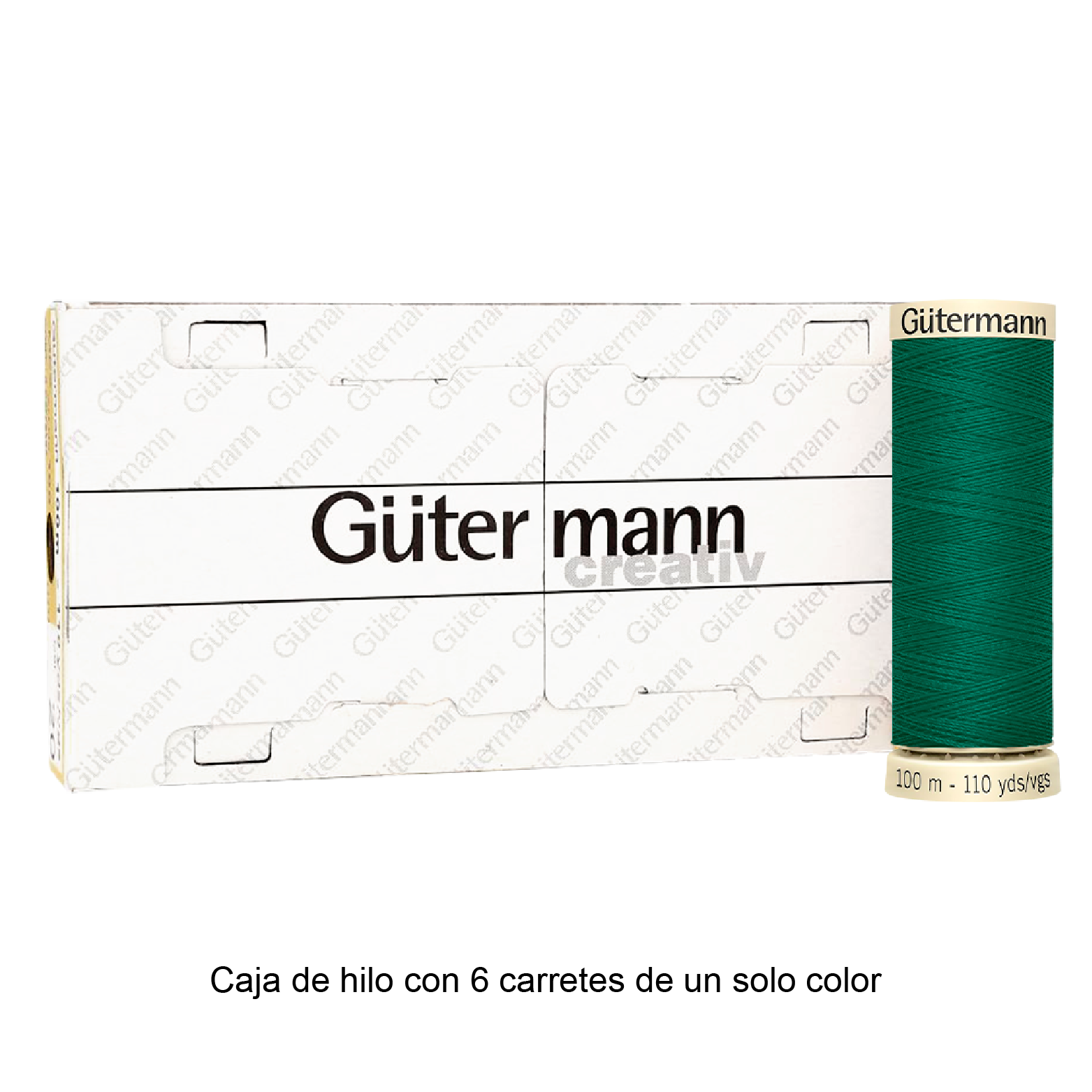 Colores Verdes del Col. 710 al 794 - Hilo Gütermann Coselotodo de 100m caja con 6 carretes de un color