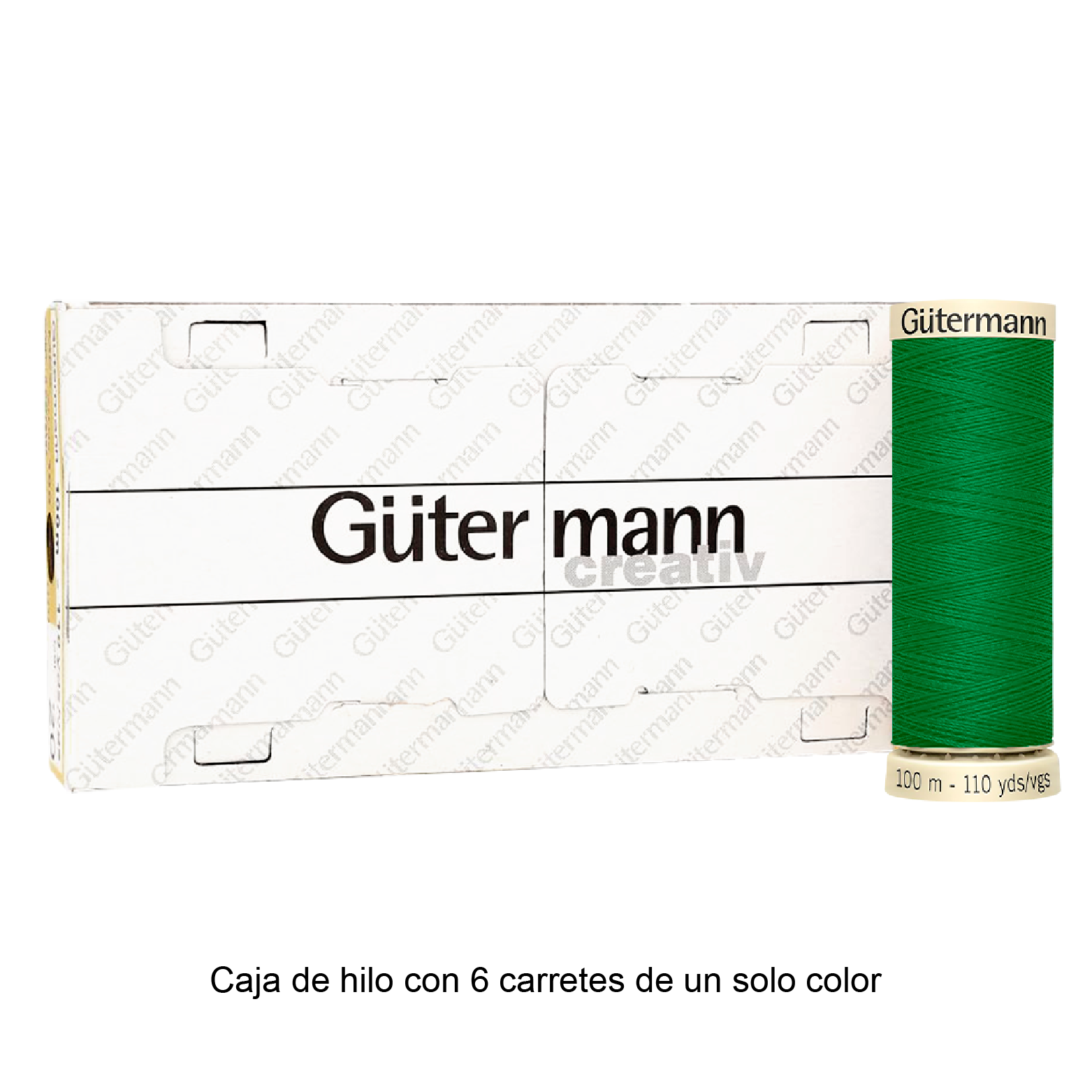 Colores Verdes del Col. 710 al 794 - Hilo Gütermann Coselotodo de 100m caja con 6 carretes de un color