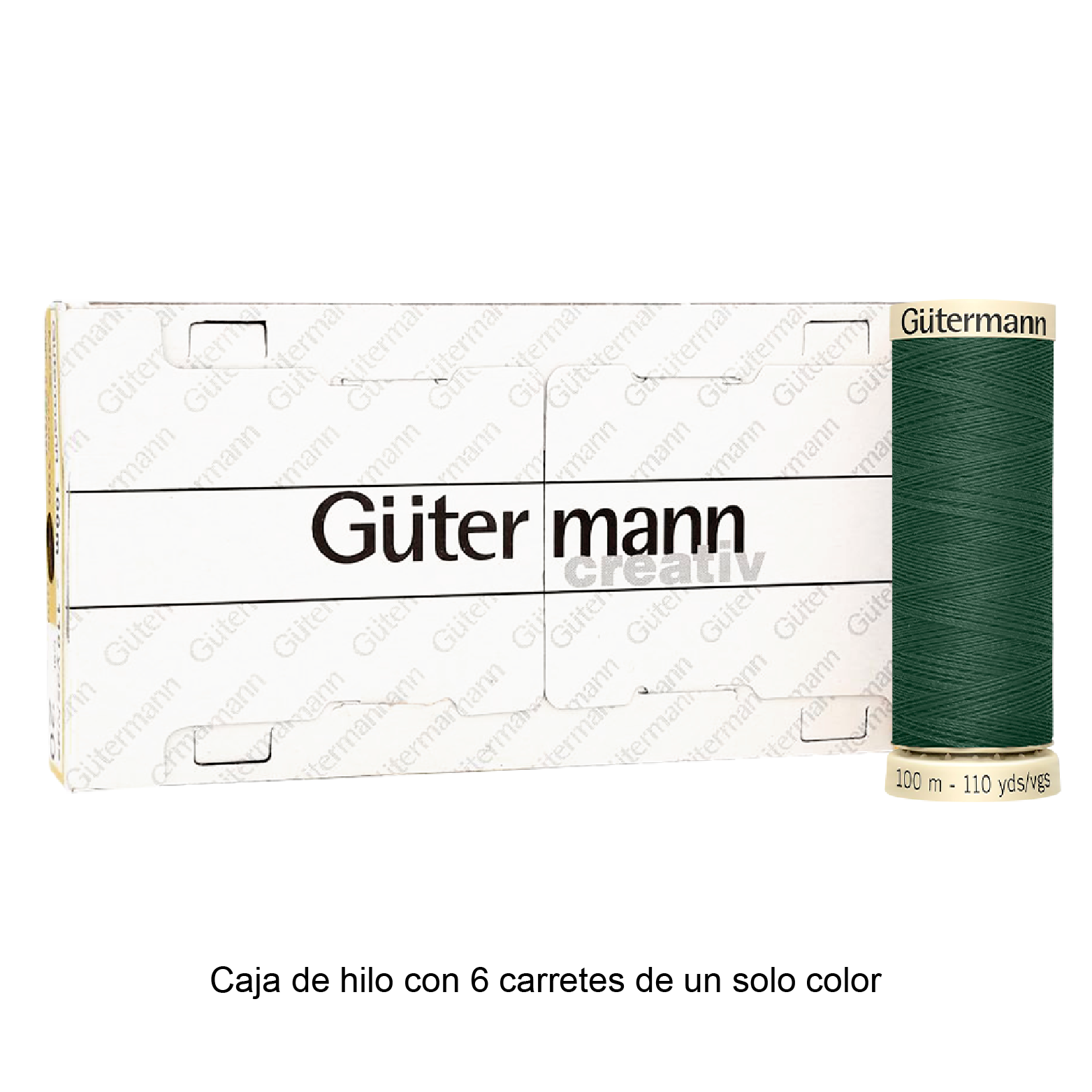 Colores Verdes del Col. 710 al 794 - Hilo Gütermann Coselotodo de 100m caja con 6 carretes de un color