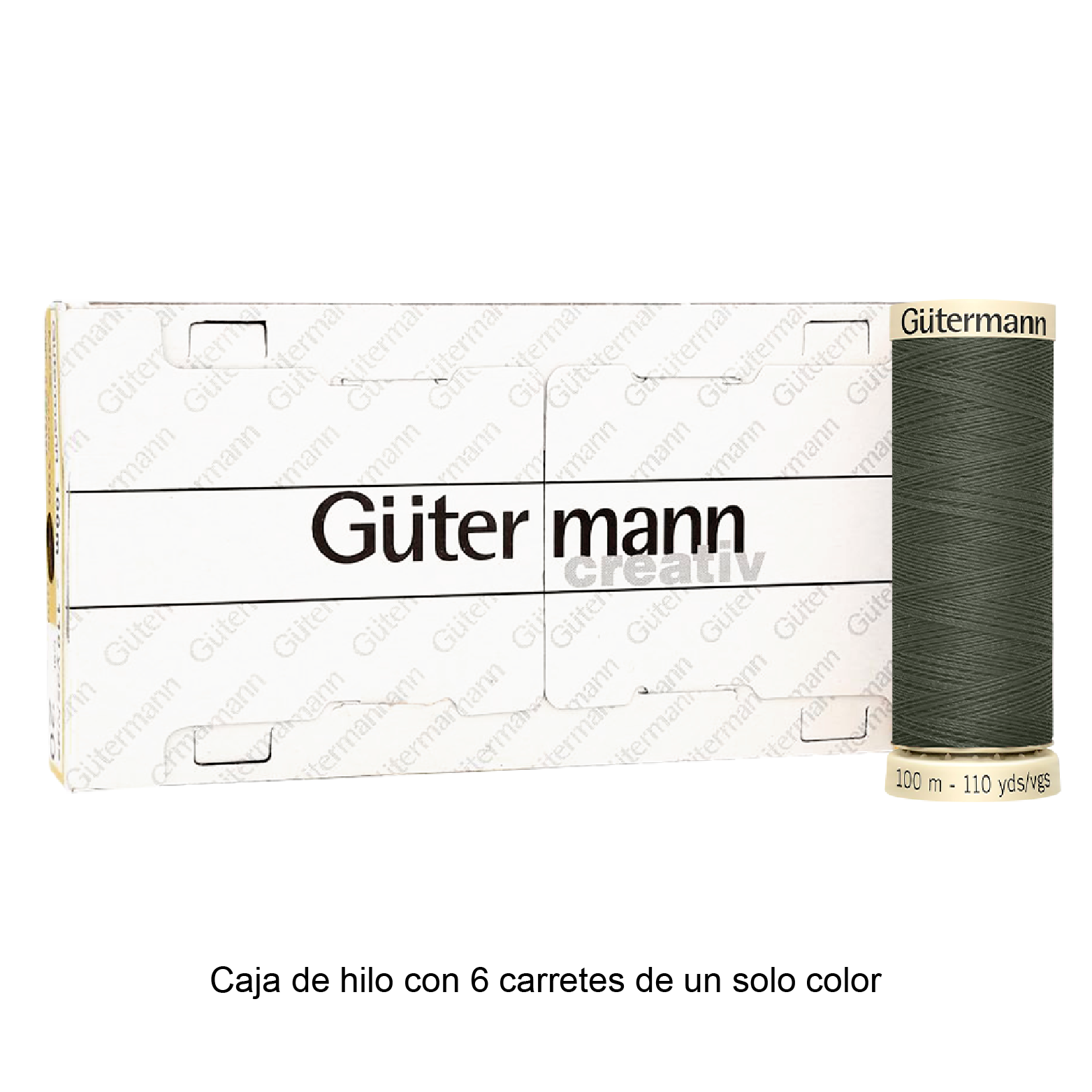 Colores Verdes del Col. 710 al 794 - Hilo Gütermann Coselotodo de 100m caja con 6 carretes de un color