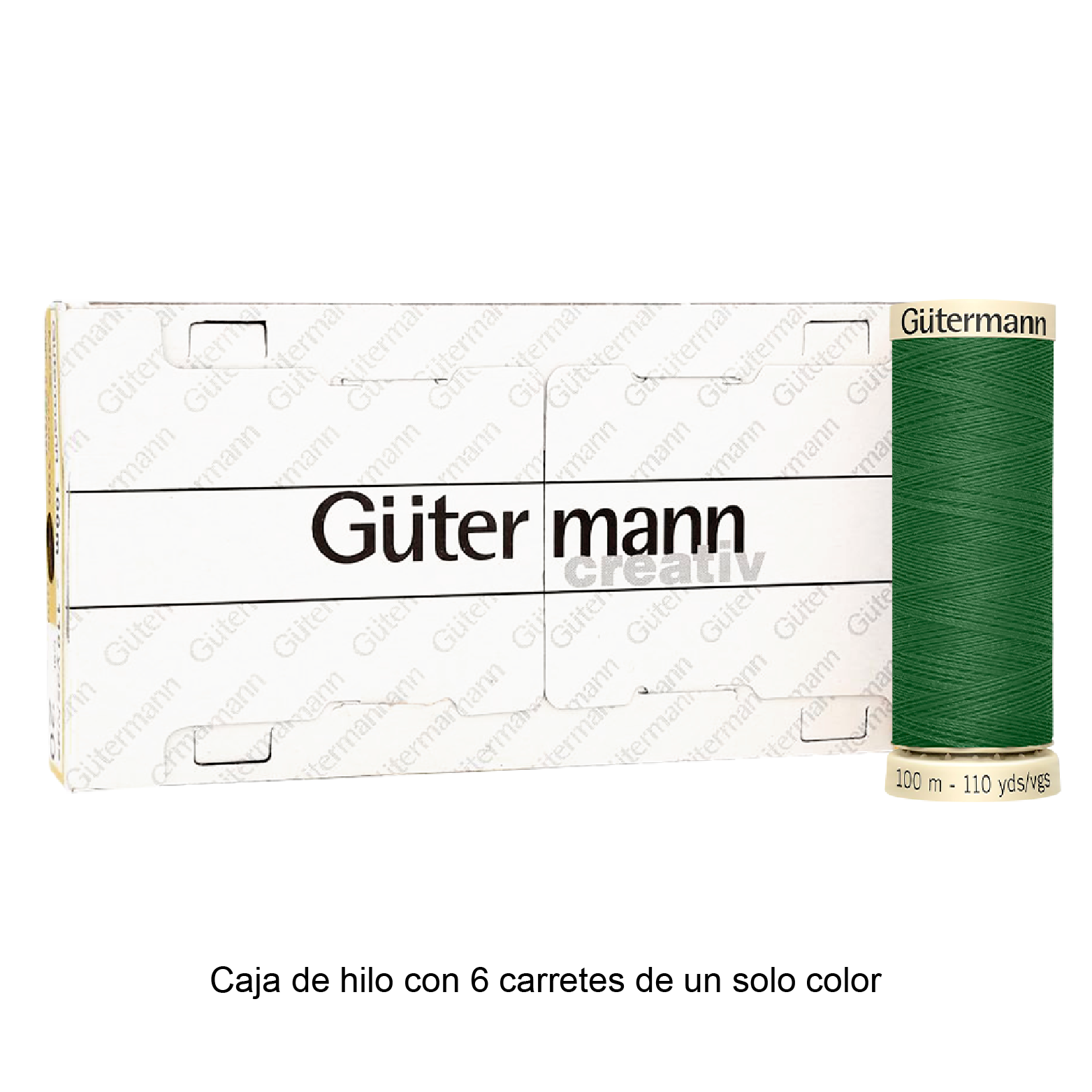 Colores Verdes del Col. 710 al 794 - Hilo Gütermann Coselotodo de 100m caja con 6 carretes de un color