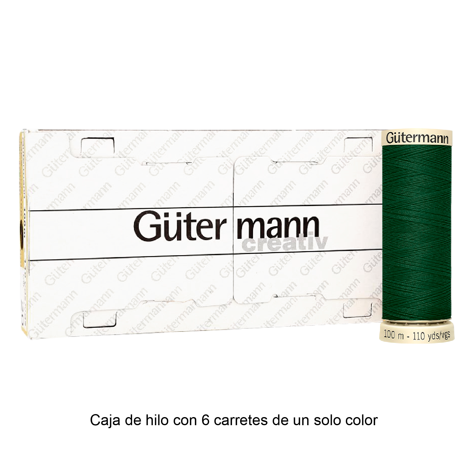 Colores Verdes del Col. 710 al 794 - Hilo Gütermann Coselotodo de 100m caja con 6 carretes de un color