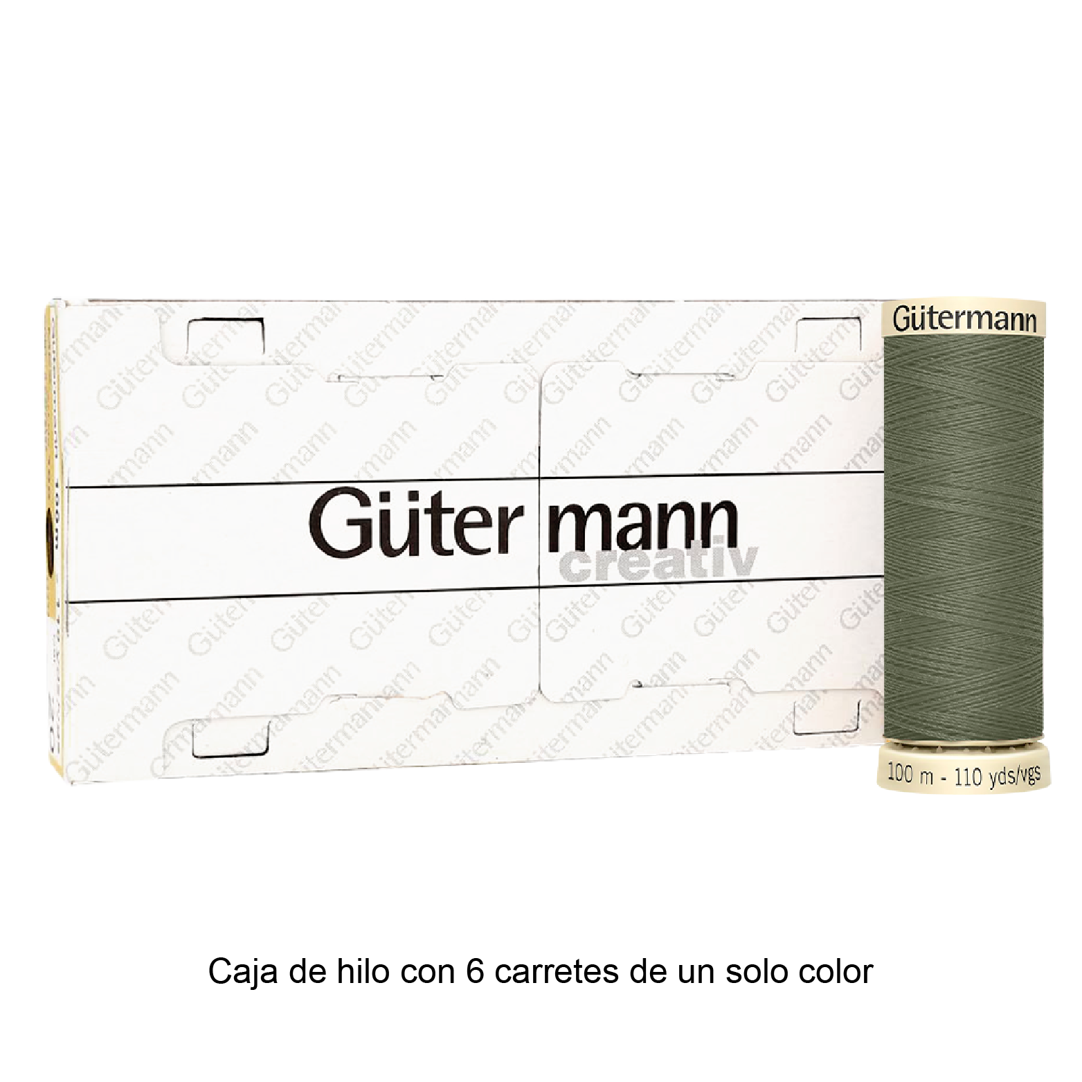 Colores Verdes del Col. 710 al 794 - Hilo Gütermann Coselotodo de 100m caja con 6 carretes de un color