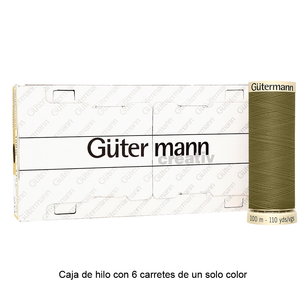 Colores Verdes del Col. 710 al 794 - Hilo Gütermann Coselotodo de 100m caja con 6 carretes de un color