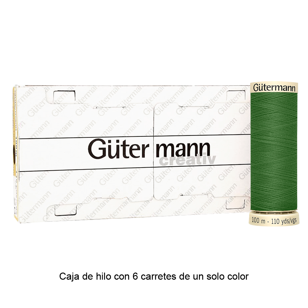Colores Verdes del Col. 710 al 794 - Hilo Gütermann Coselotodo de 100m caja con 6 carretes de un color